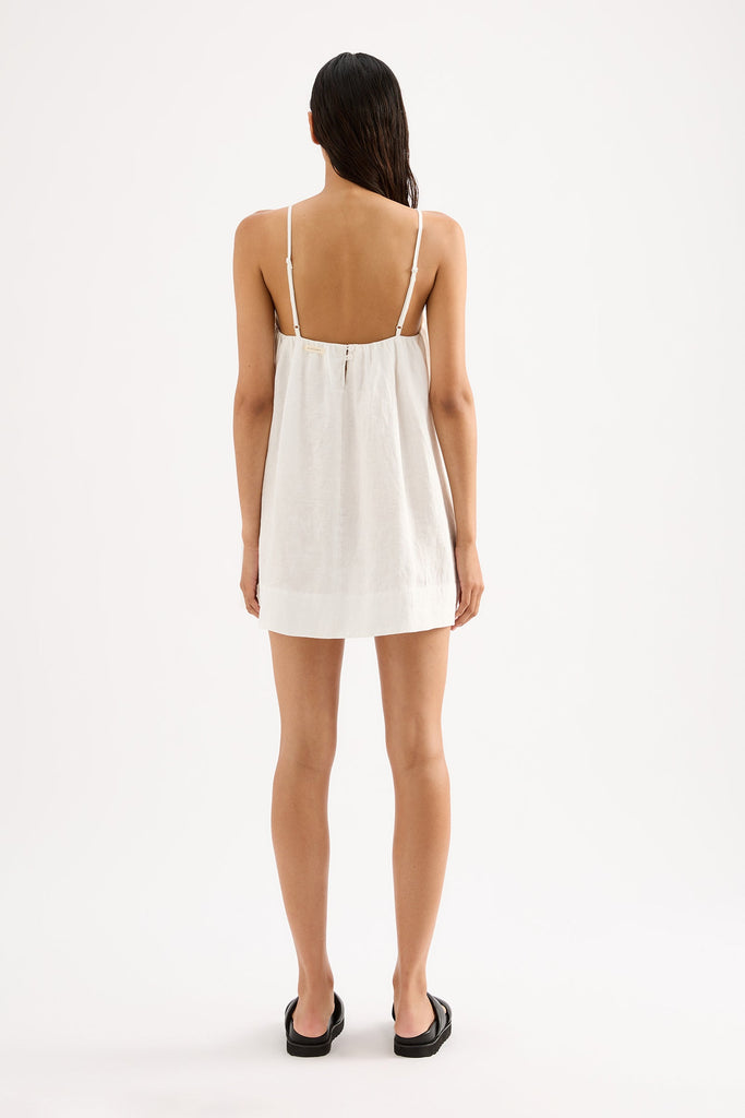 Shop Lounge Linen Dress in White | Nude Lucy USA