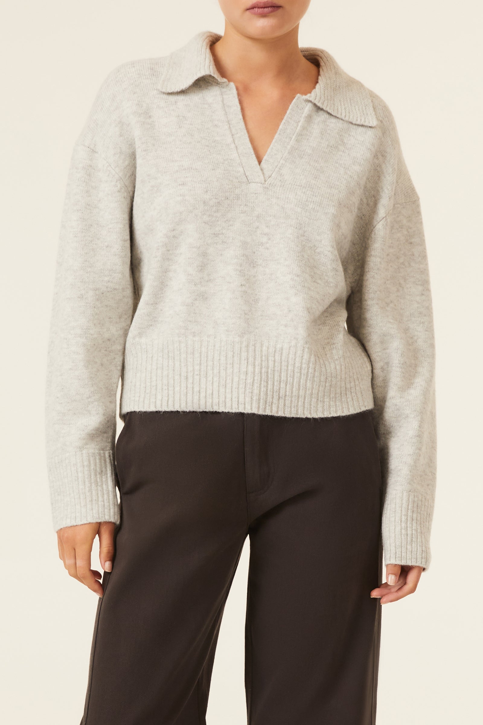 Nude Lucy Kinsley Rugby Knit In Grey Marle 