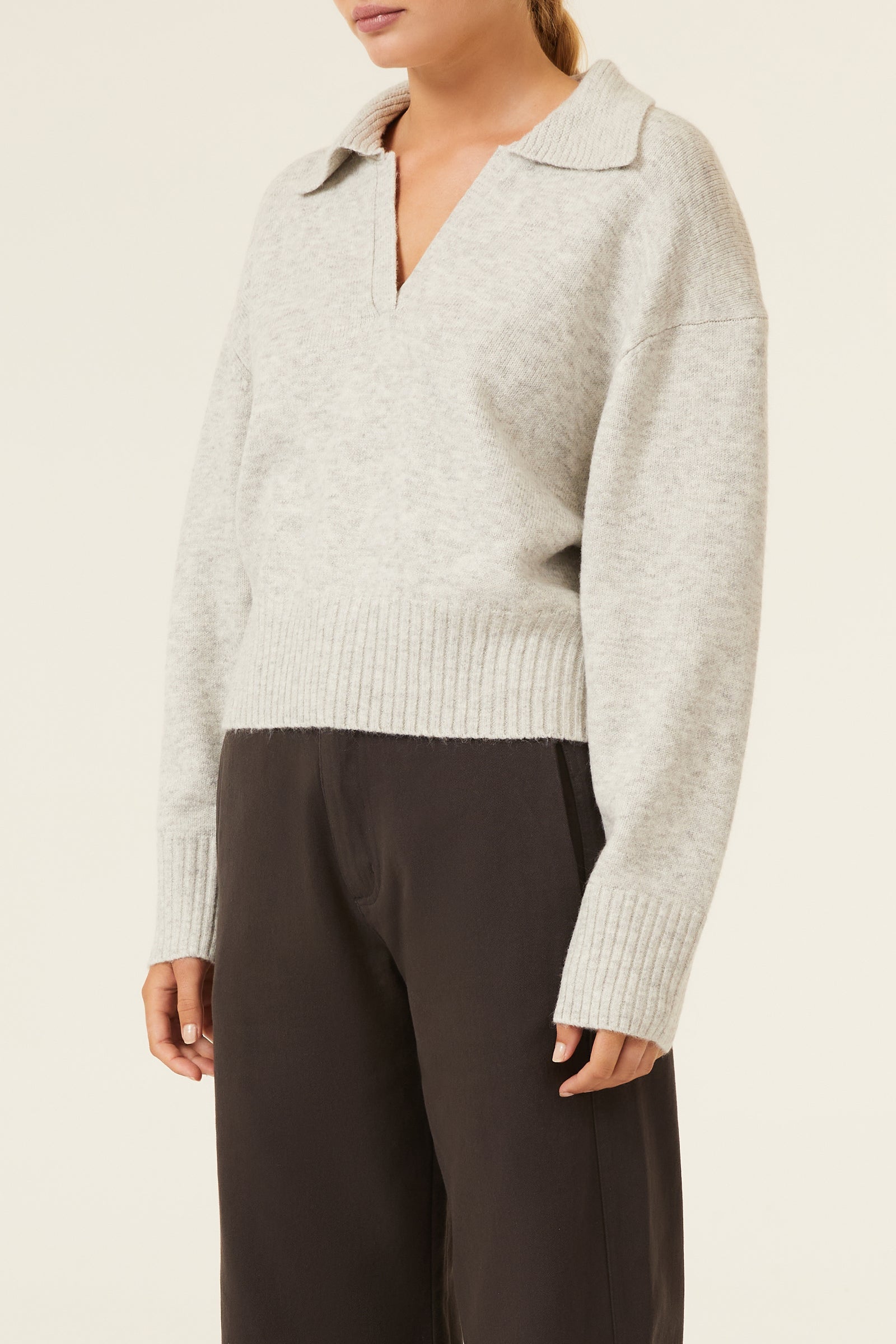 Nude Lucy Kinsley Rugby Knit In Grey Marle 