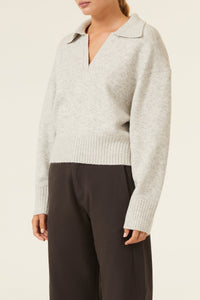 Nude Lucy Kinsley Rugby Knit In Grey Marle