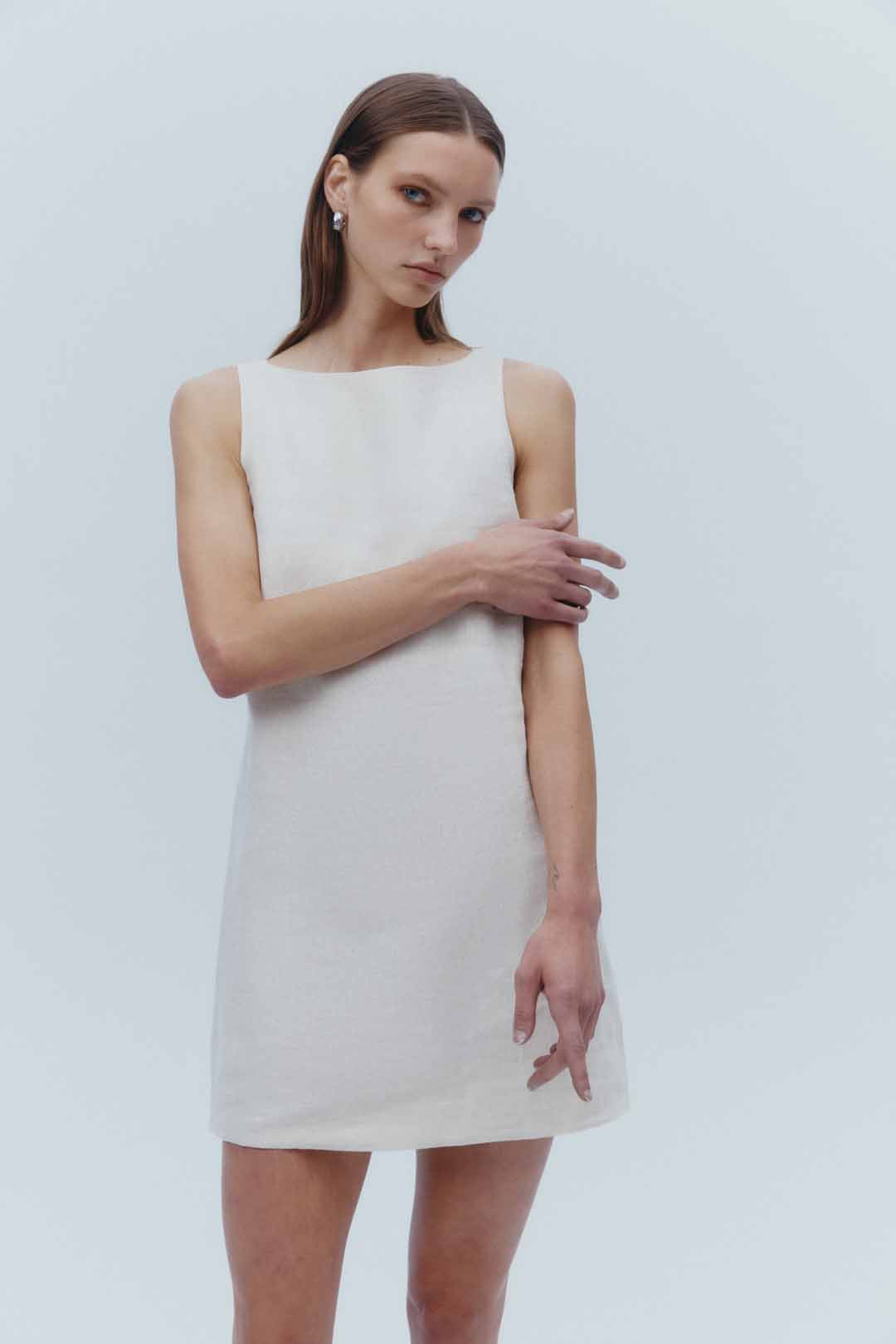 Shop Aliya Linen Mini Dress | Nude Lucy USA Shop Aliya Linen Mini Dress | Nude Lucy USA