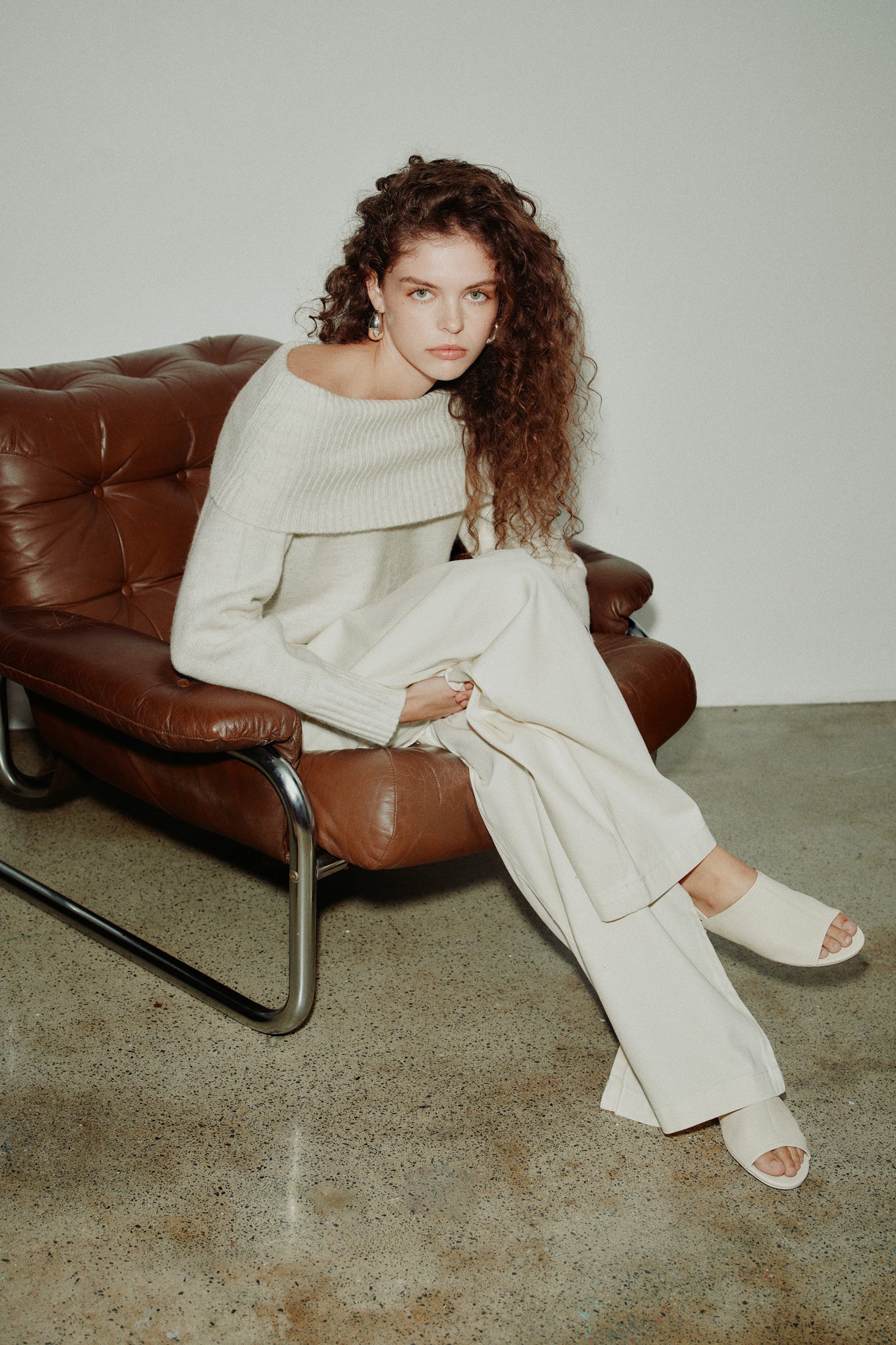 Abbott Off Shoulder Knit Ivory 