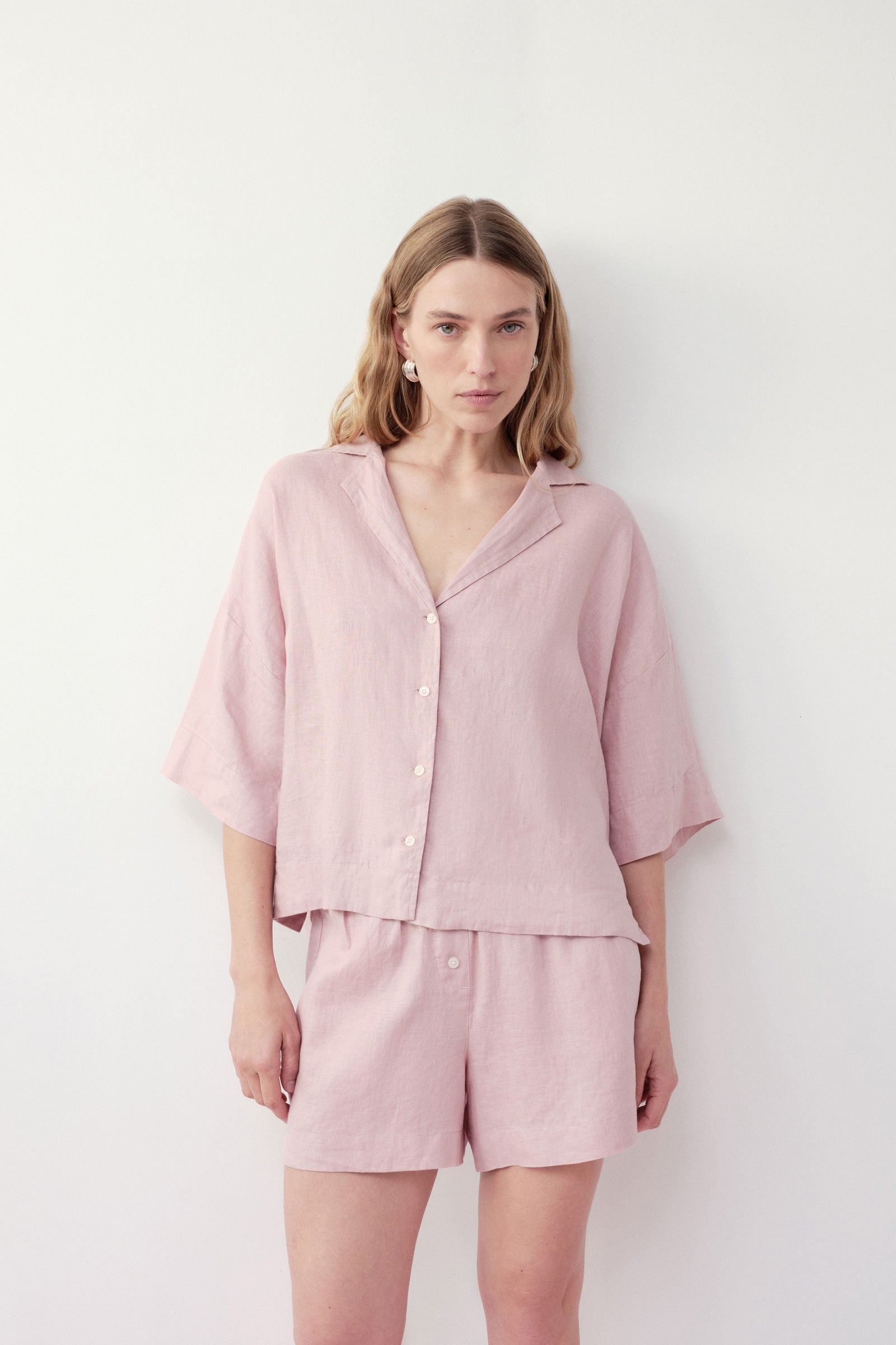Lounge Linen Shirt Blush 