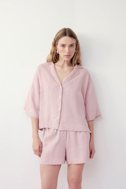Lounge Linen Shirt Blush 