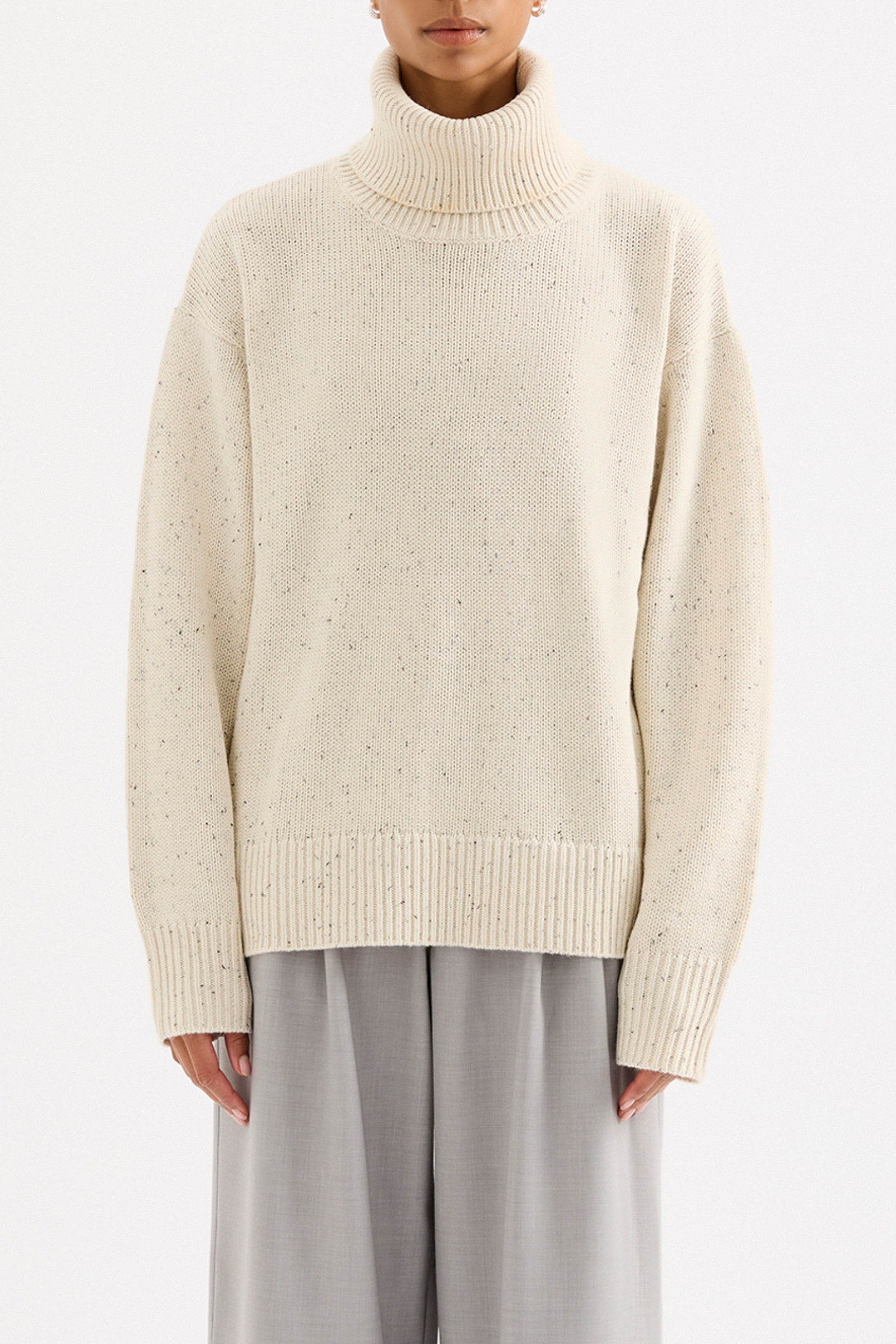 Lander Turtleneck Knit Oat Speckle 