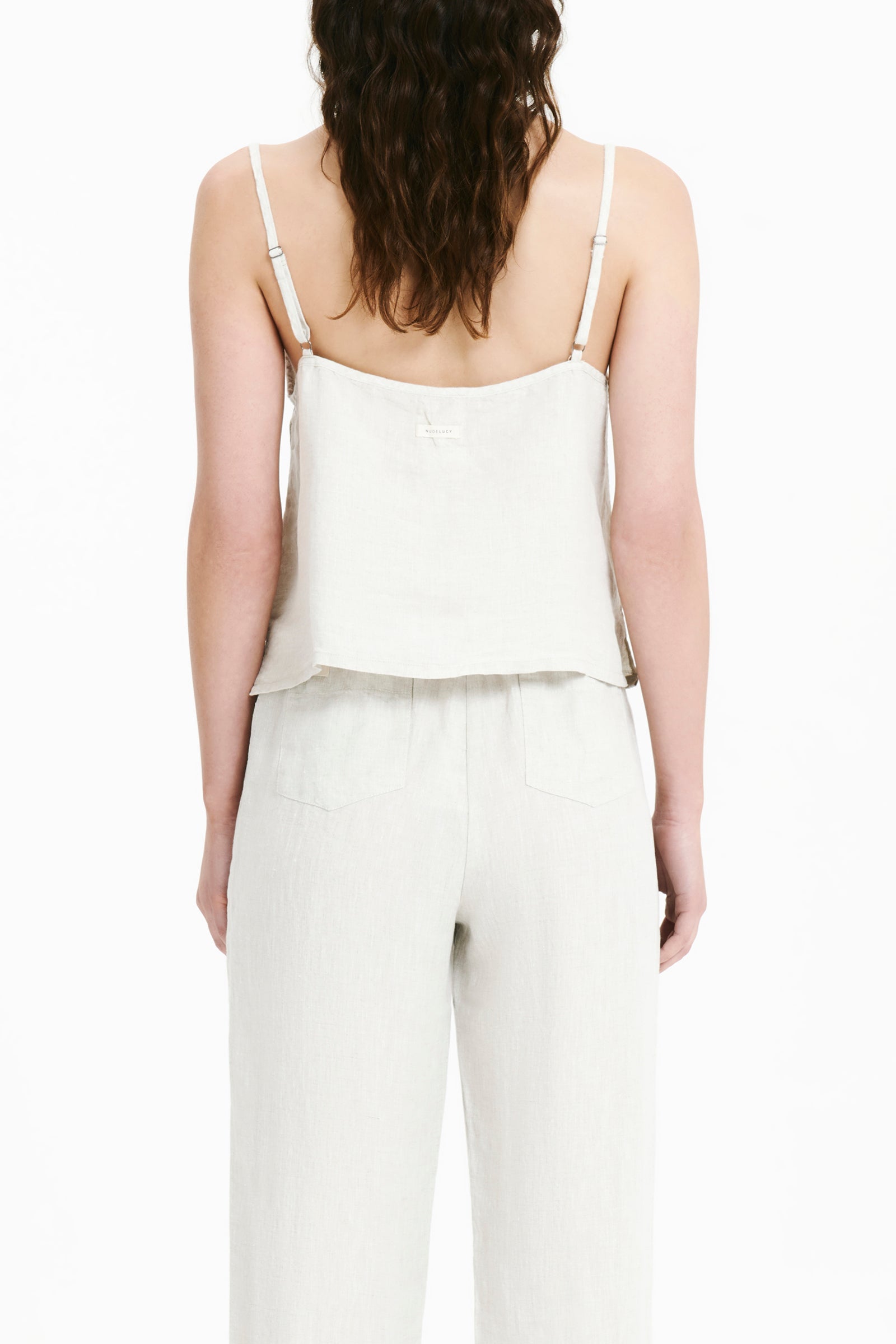 Nude Lucy Lounge Linen Camisole Top Natural 