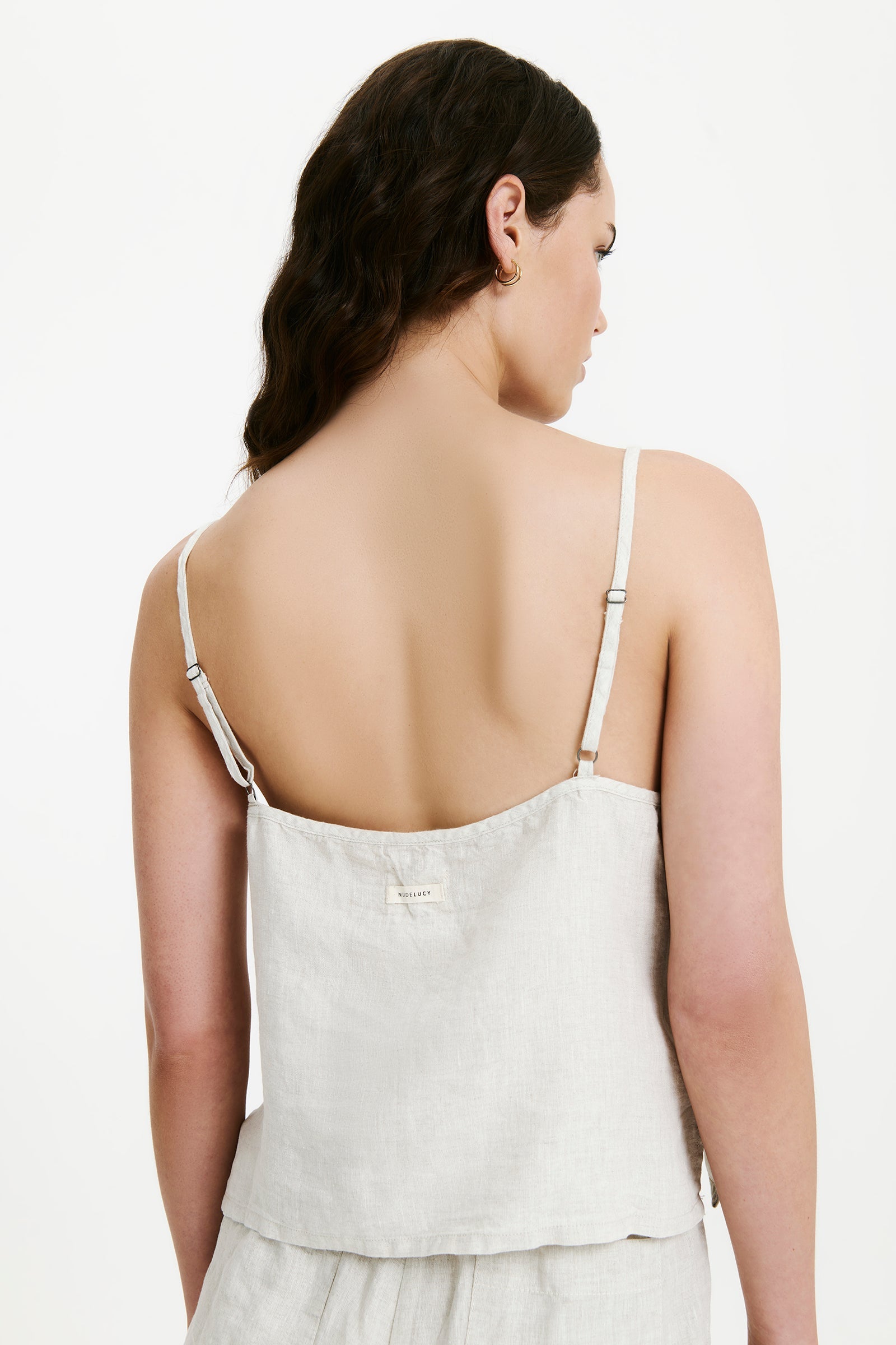 Nude Lucy Lounge Linen Camisole Top Natural 