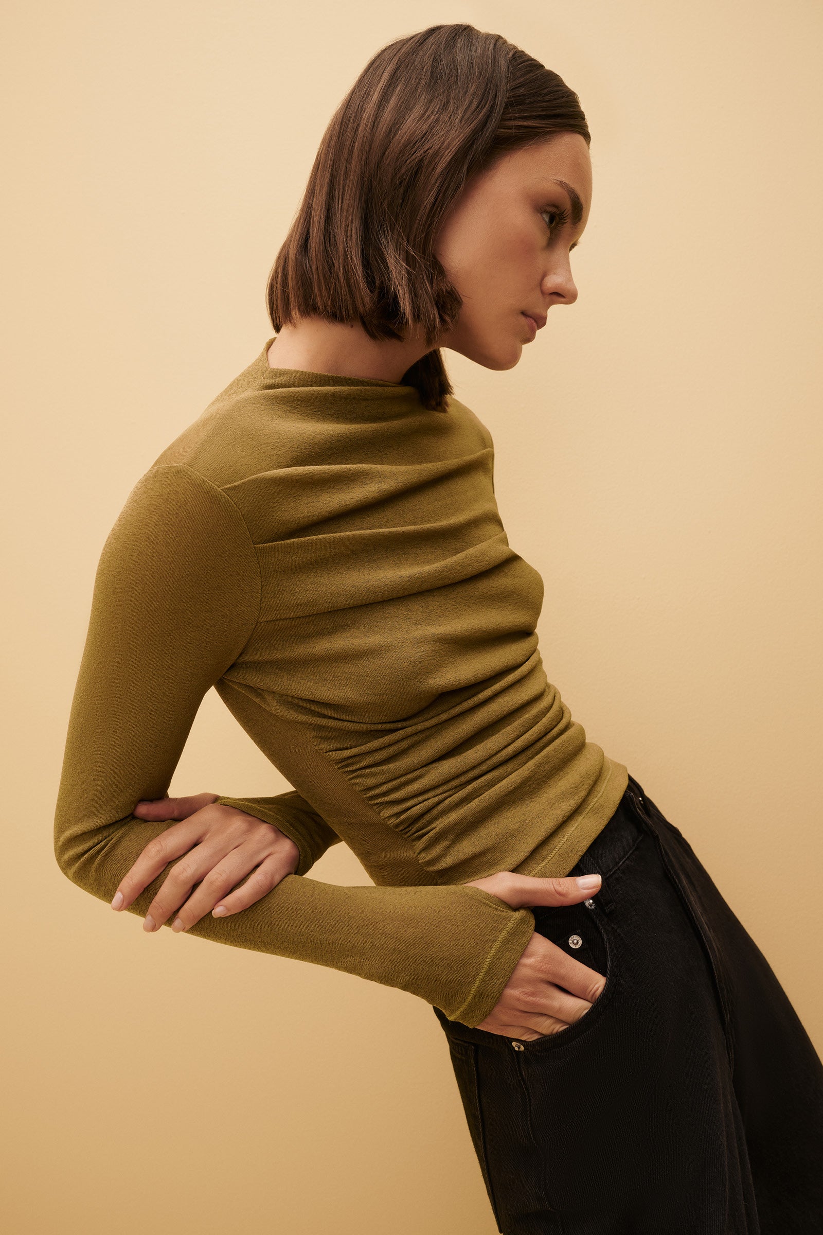Calista Mesh Ls Top Avocado 