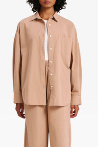 Nude Lucy Cruz Poplin Shirt In a Brown Sesame Colour