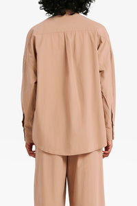 Nude Lucy Cruz Poplin Shirt In a Brown Sesame Colour