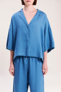 Nude Lucy Lounge Linen Shirt in Storm