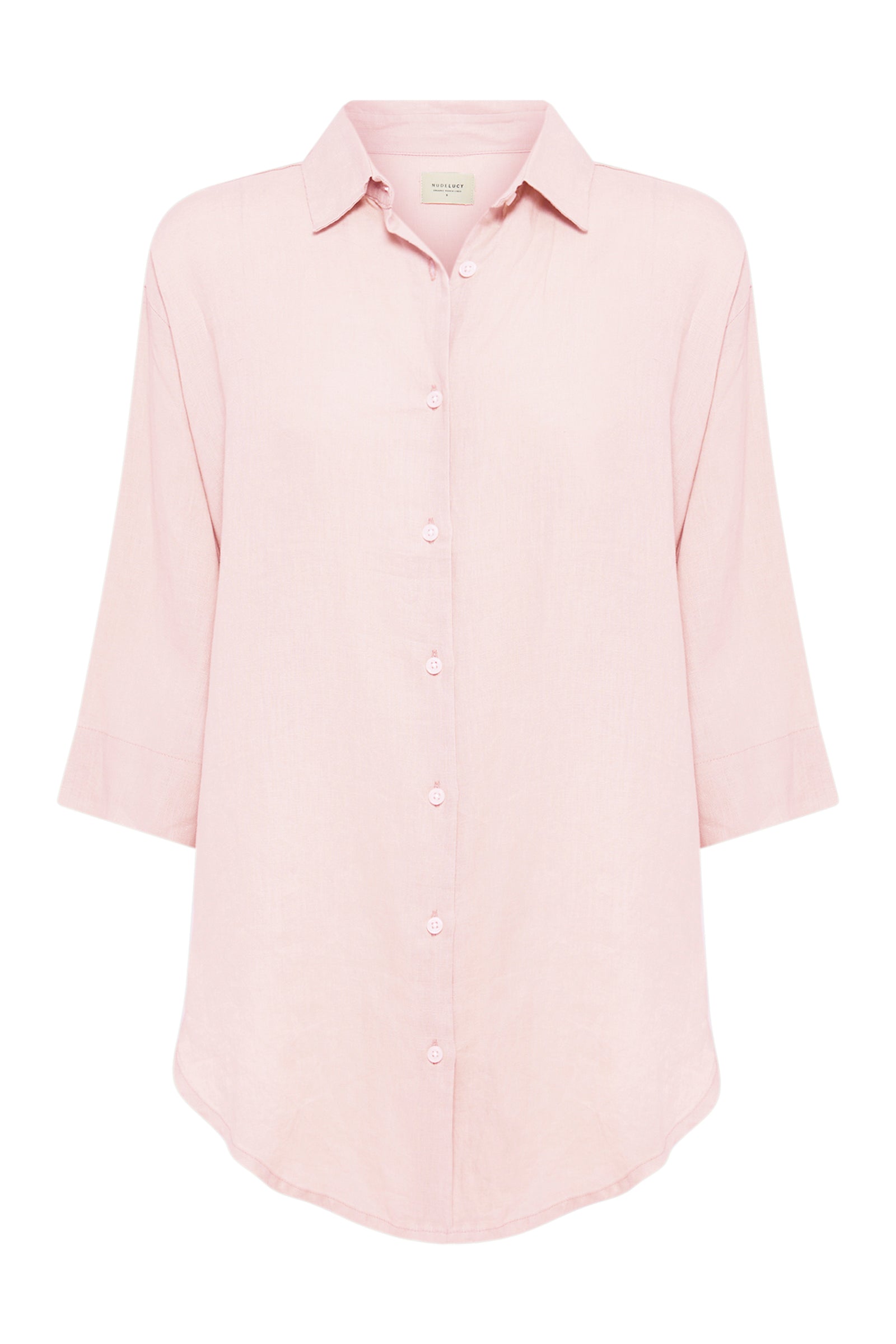 Lounge Linen Longline Shirt Blush 