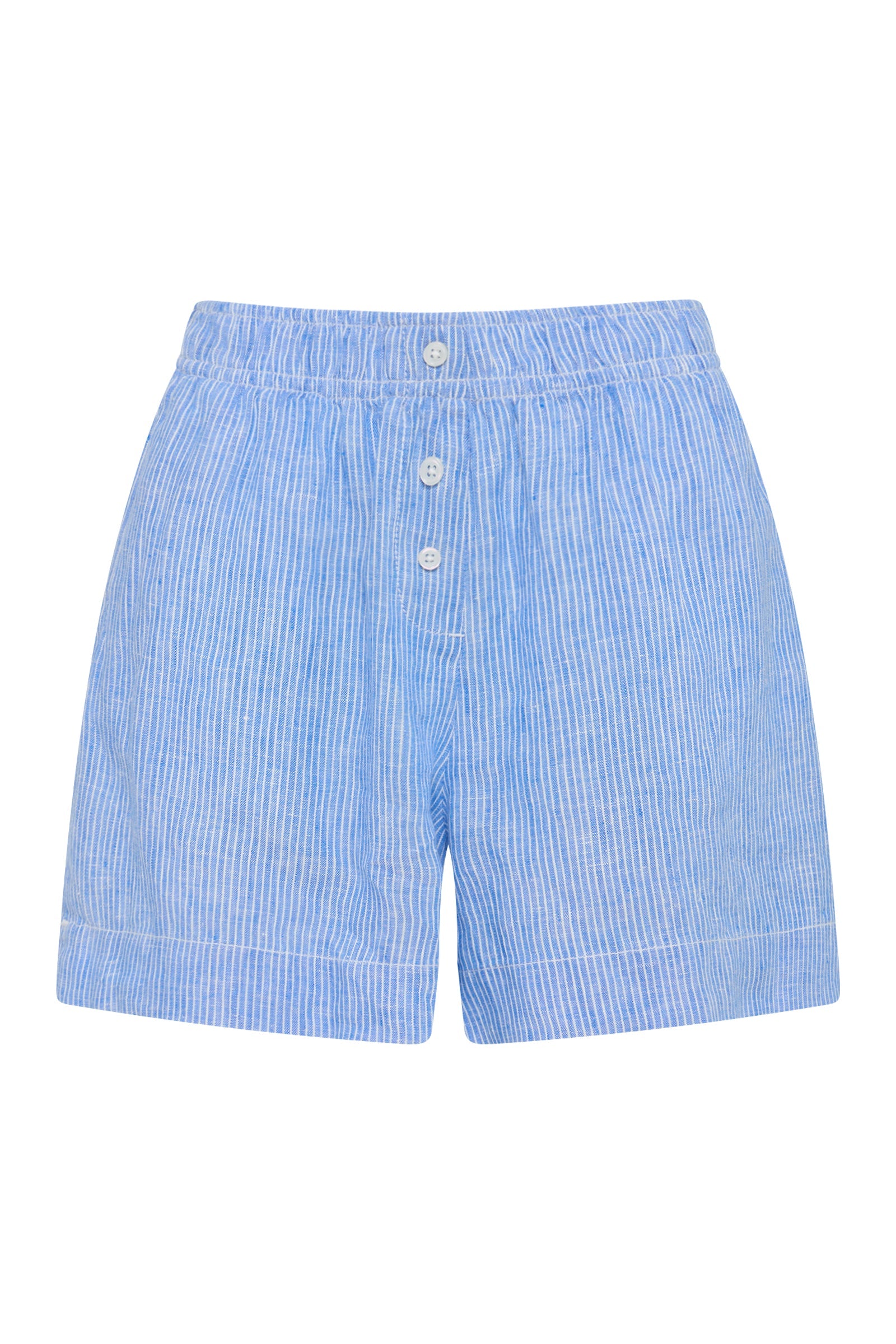 Lounge Stripe Linen Short Blue Stripe 