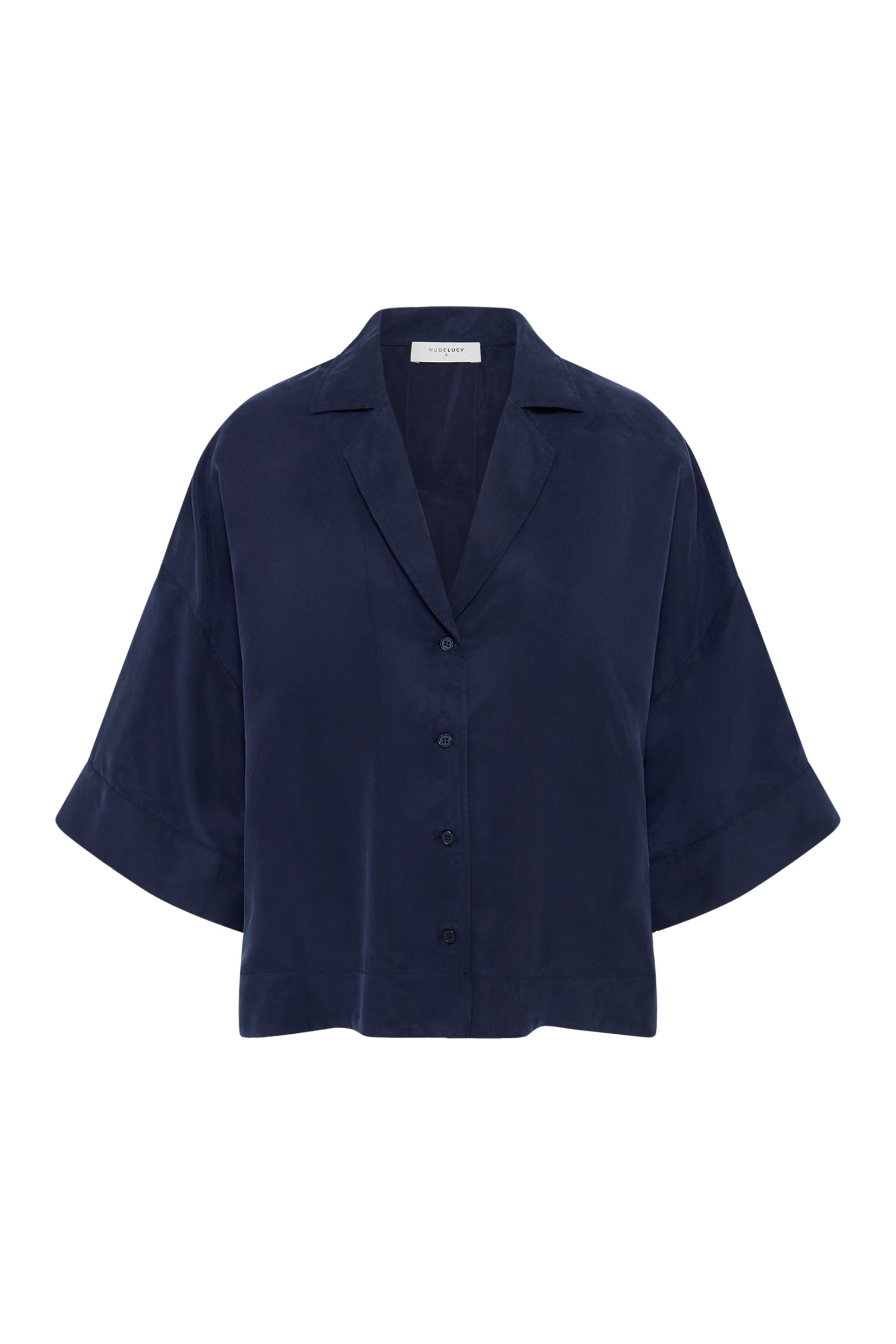Rika Ss Cupro Shirt Midnight 