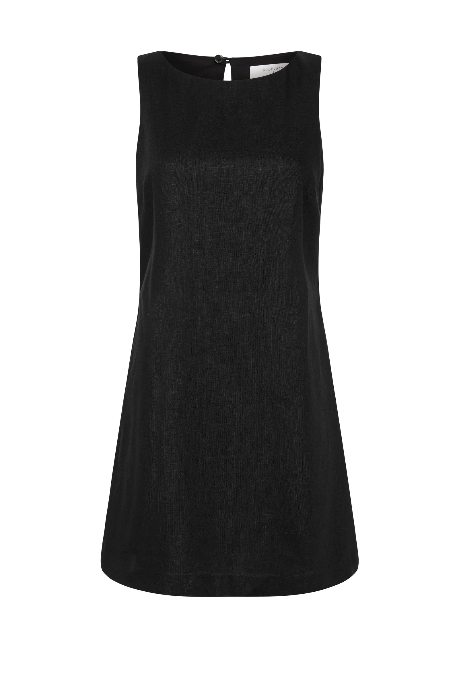 Aliya Linen Mini Dress Black 