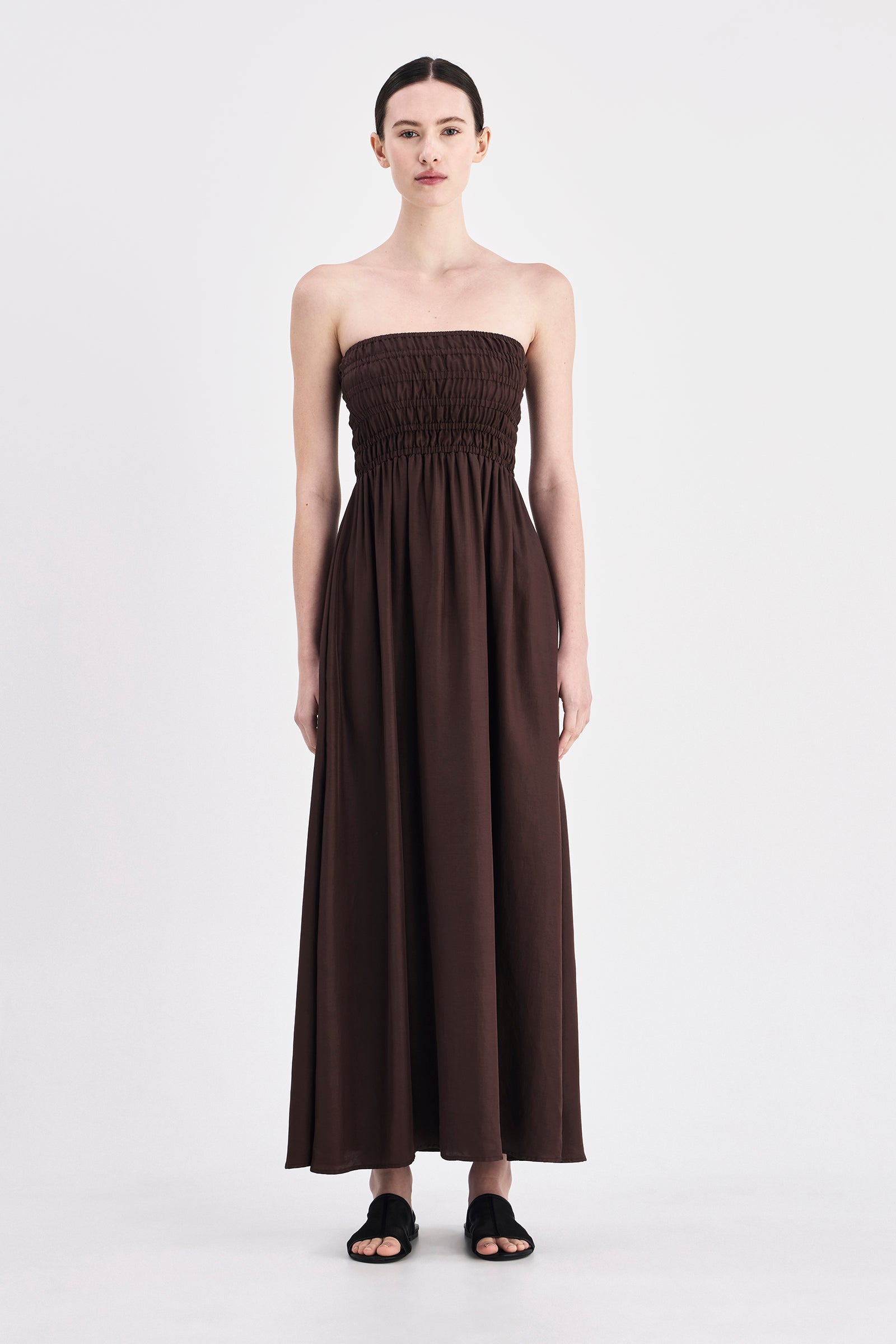 Zuri Tencel Maxi Dress Chocolate 