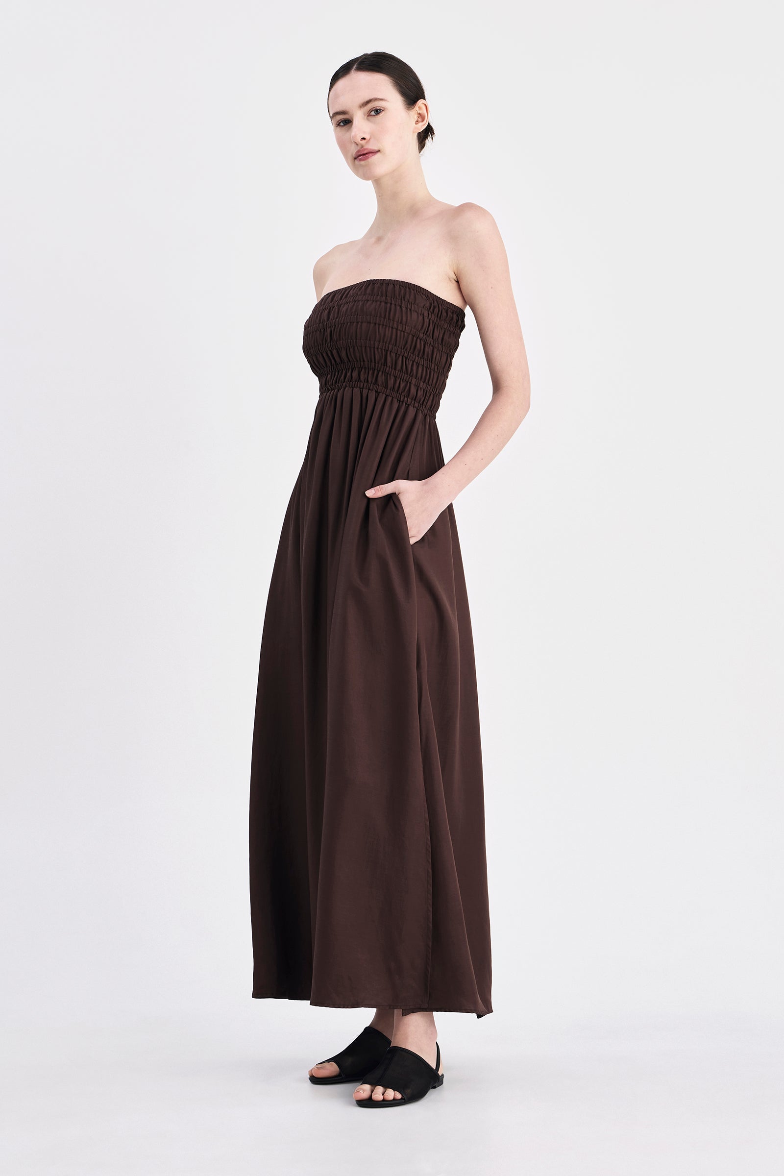 Zuri Tencel Maxi Dress Chocolate 