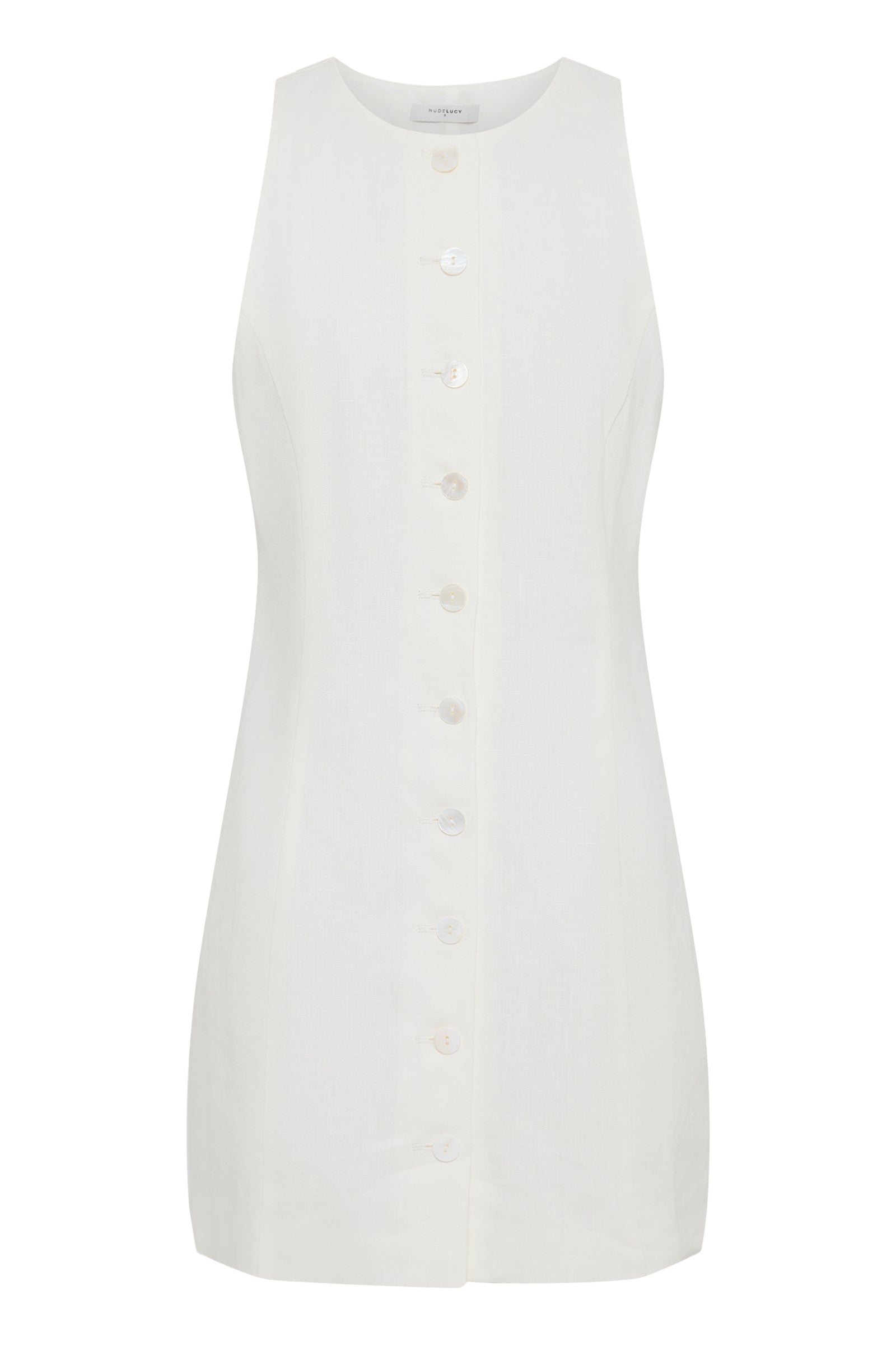 Mazi Linen Mini Dress White 