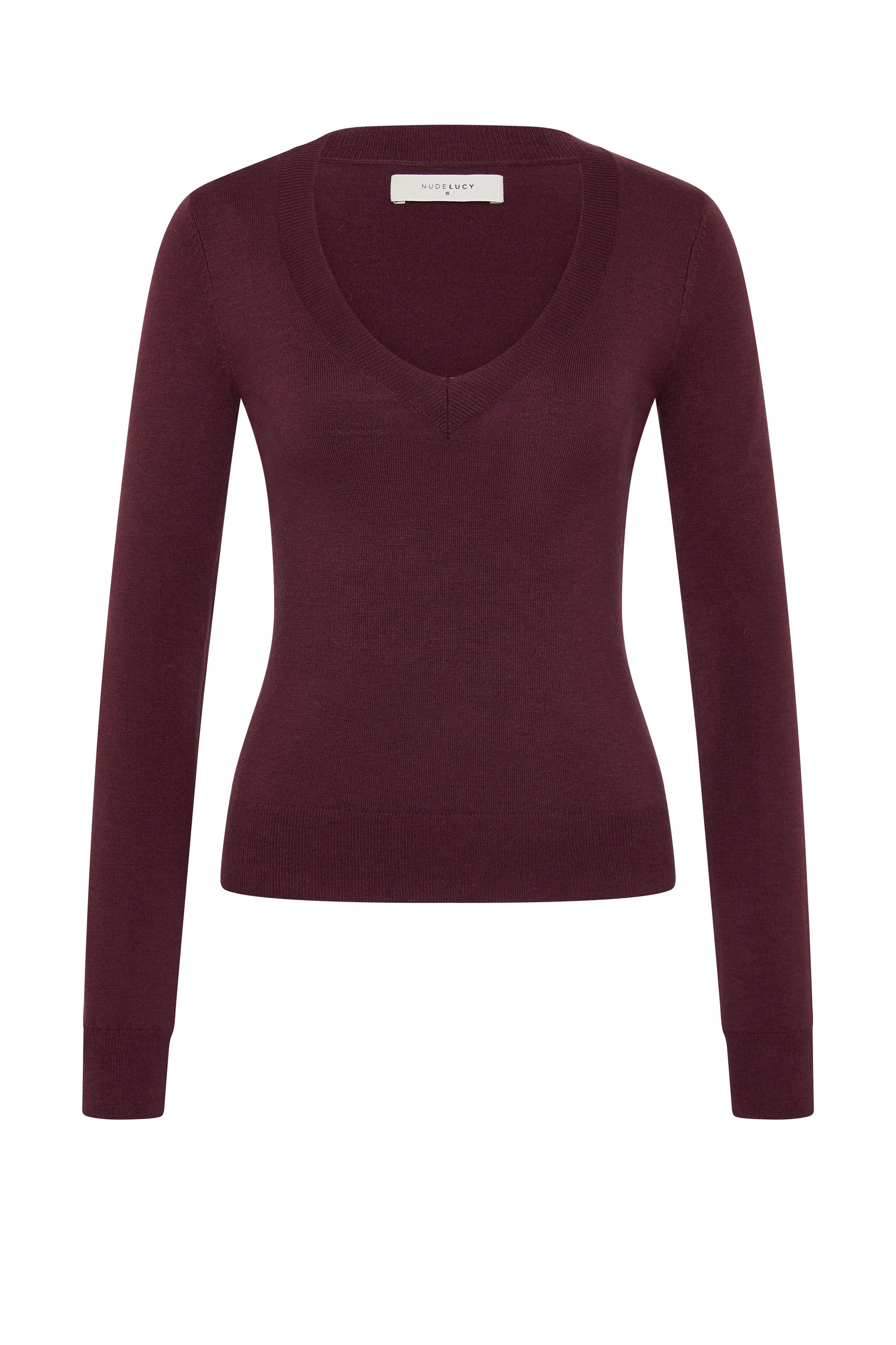 Abia Merino Blend Knit Top Mulberry 