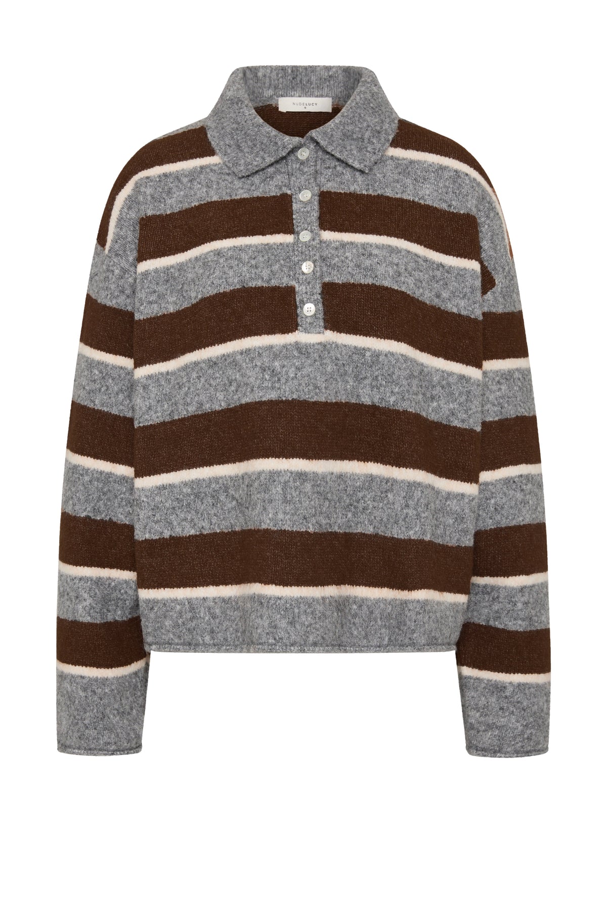 Maia Rugby Knit Charcoal Stripe 