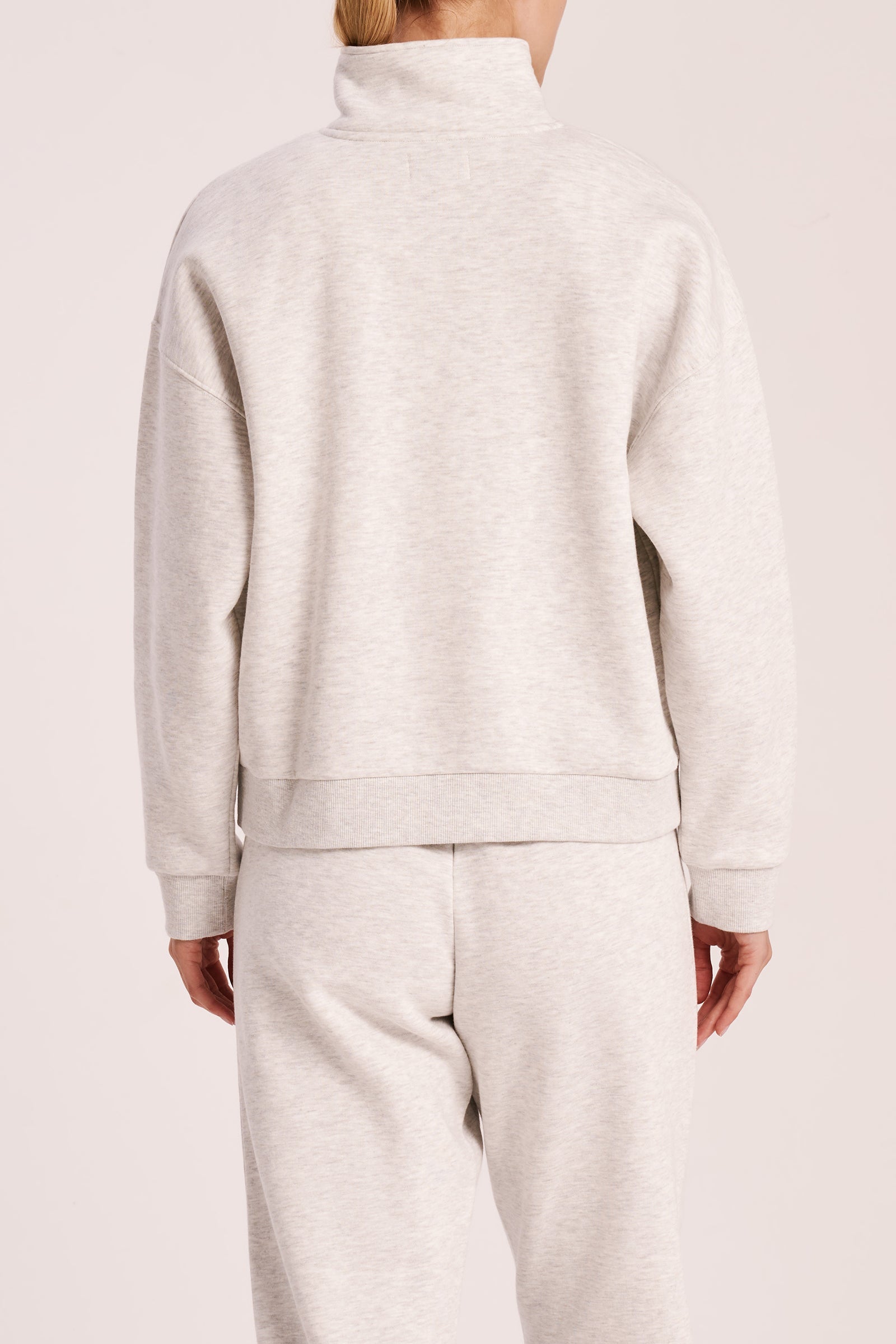 Carter Classic Zip Front Sweat Snow Marle 