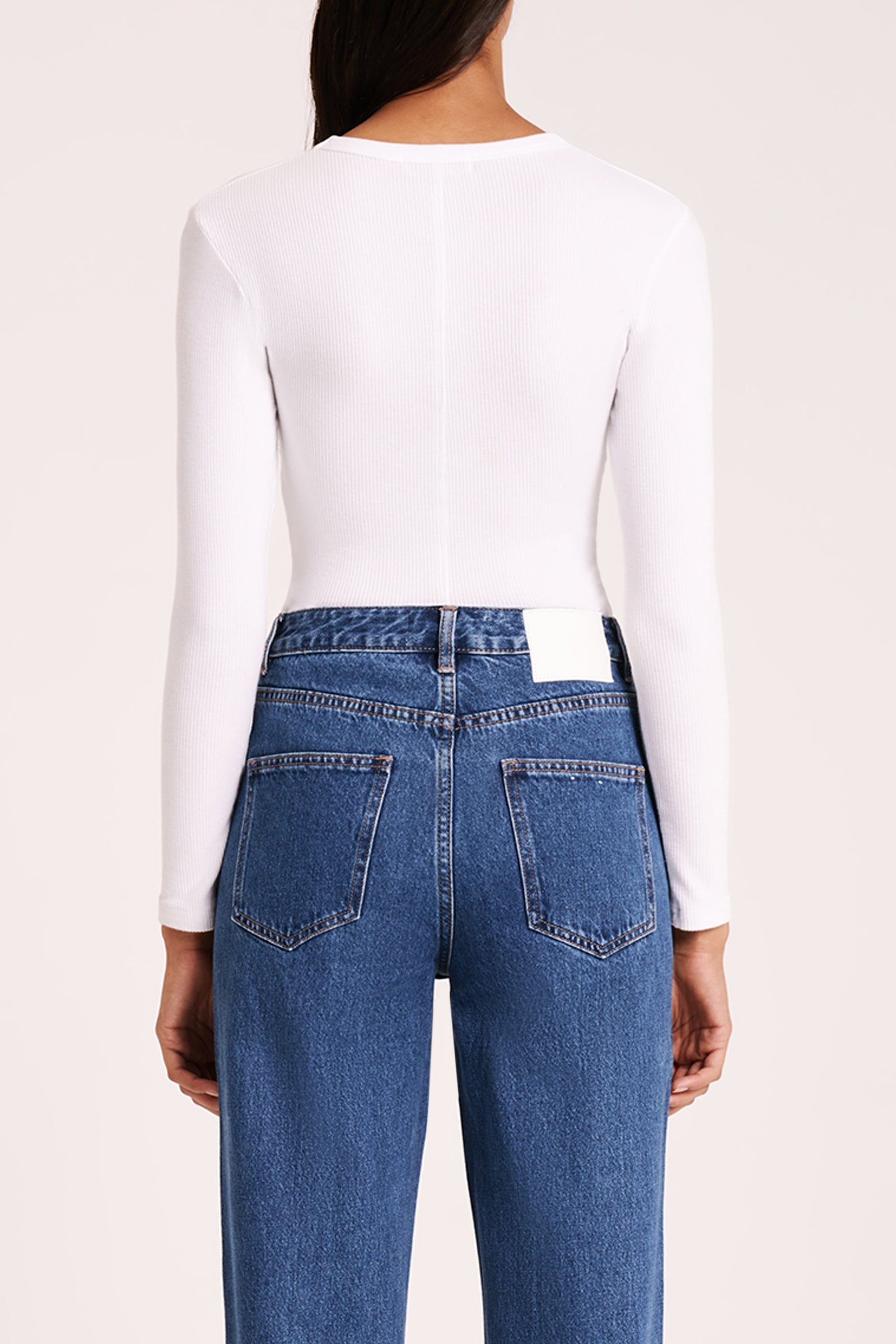 Organic Rib Ls Tee White 