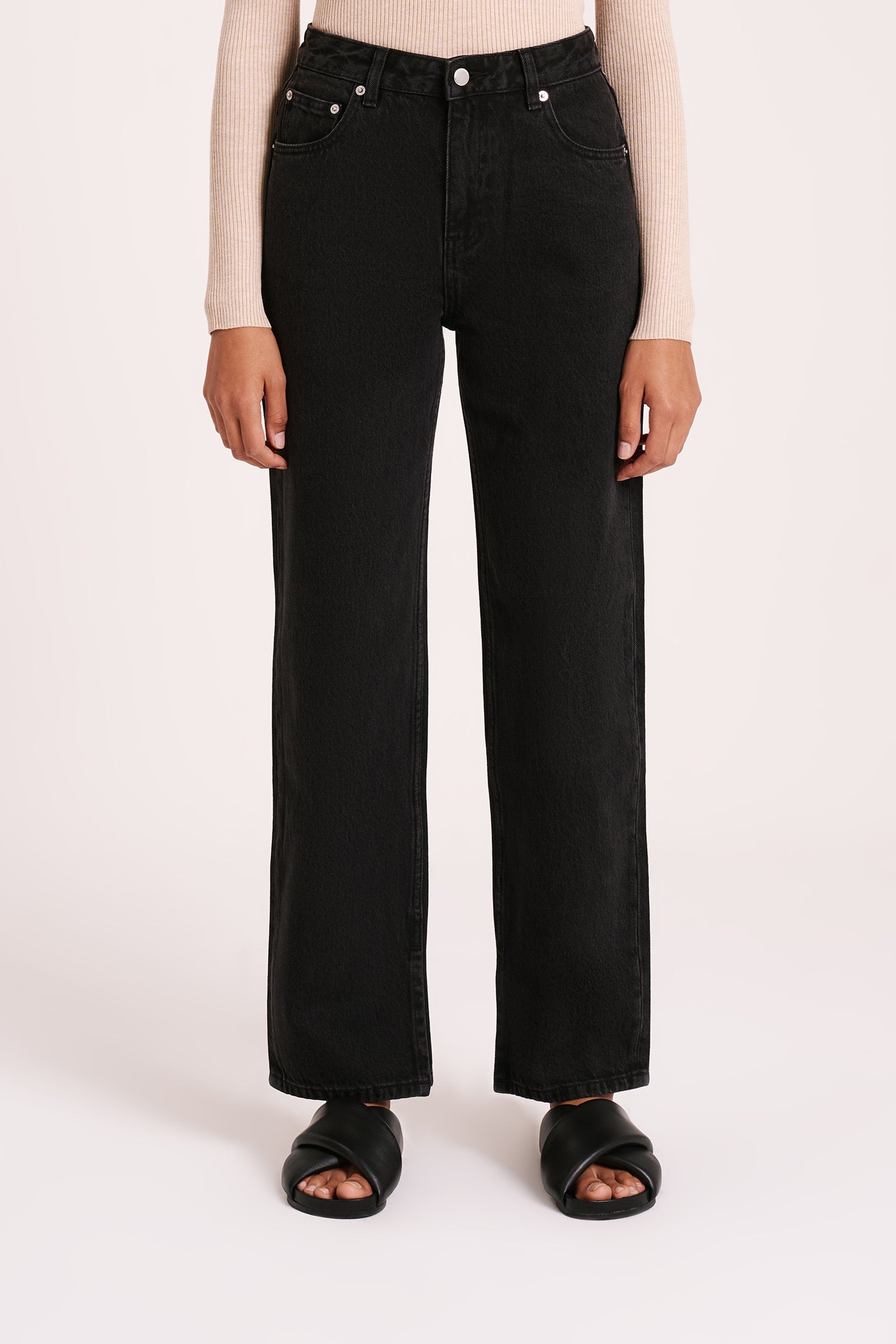Organic Split Hem Jean Vintage Black 