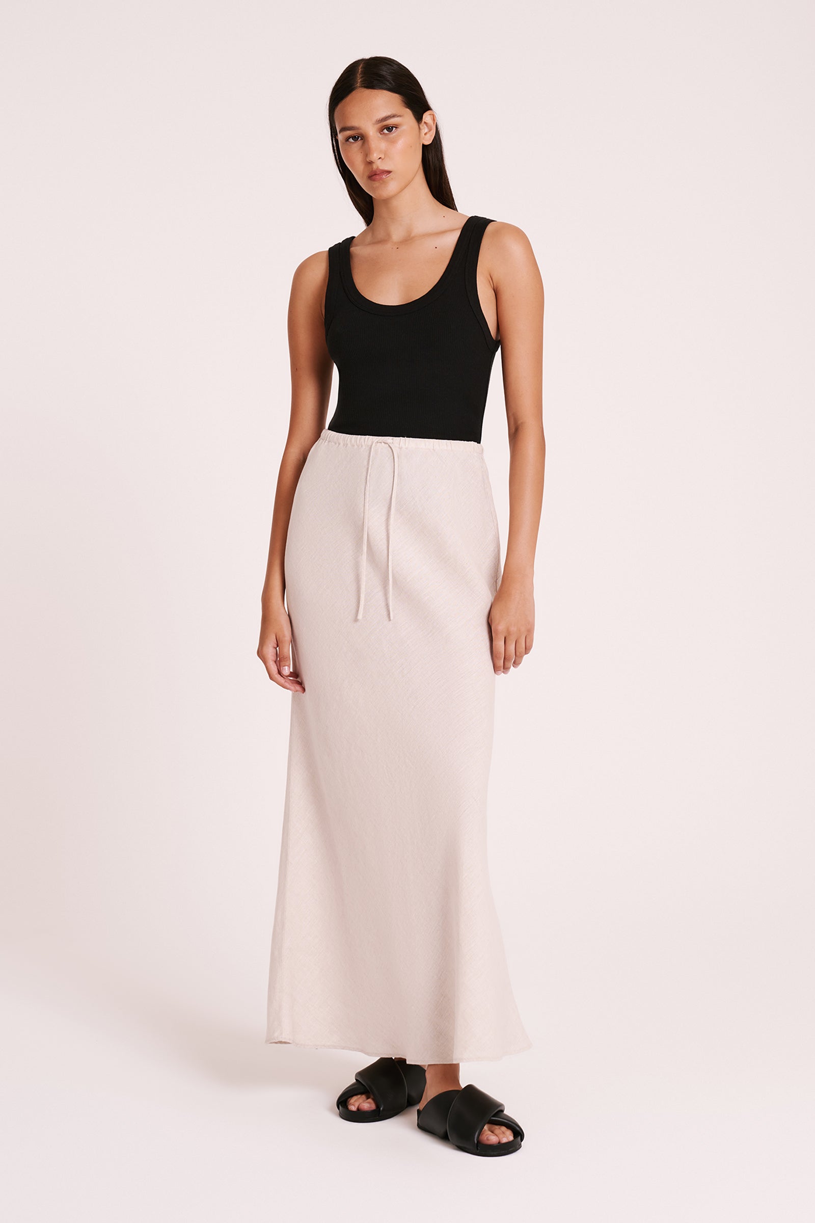 Amani Linen Skirt Natural 