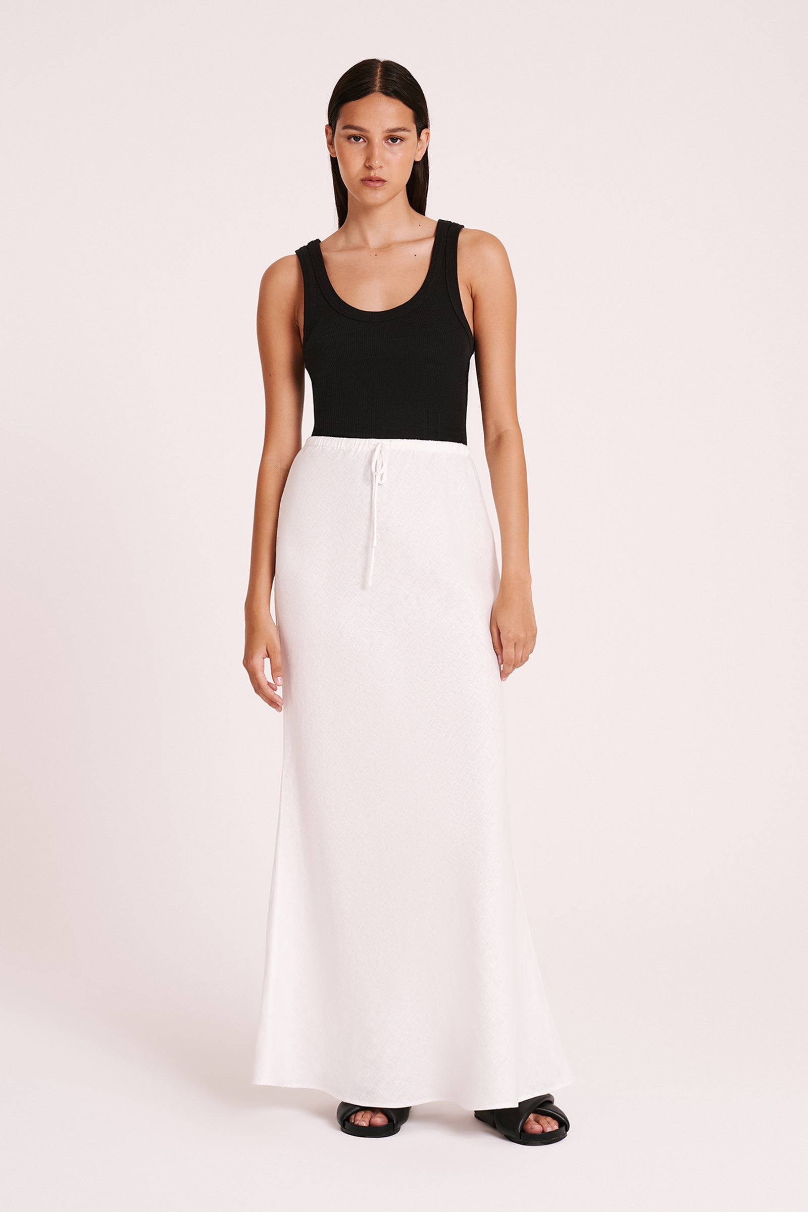 Amani Linen Skirt White 