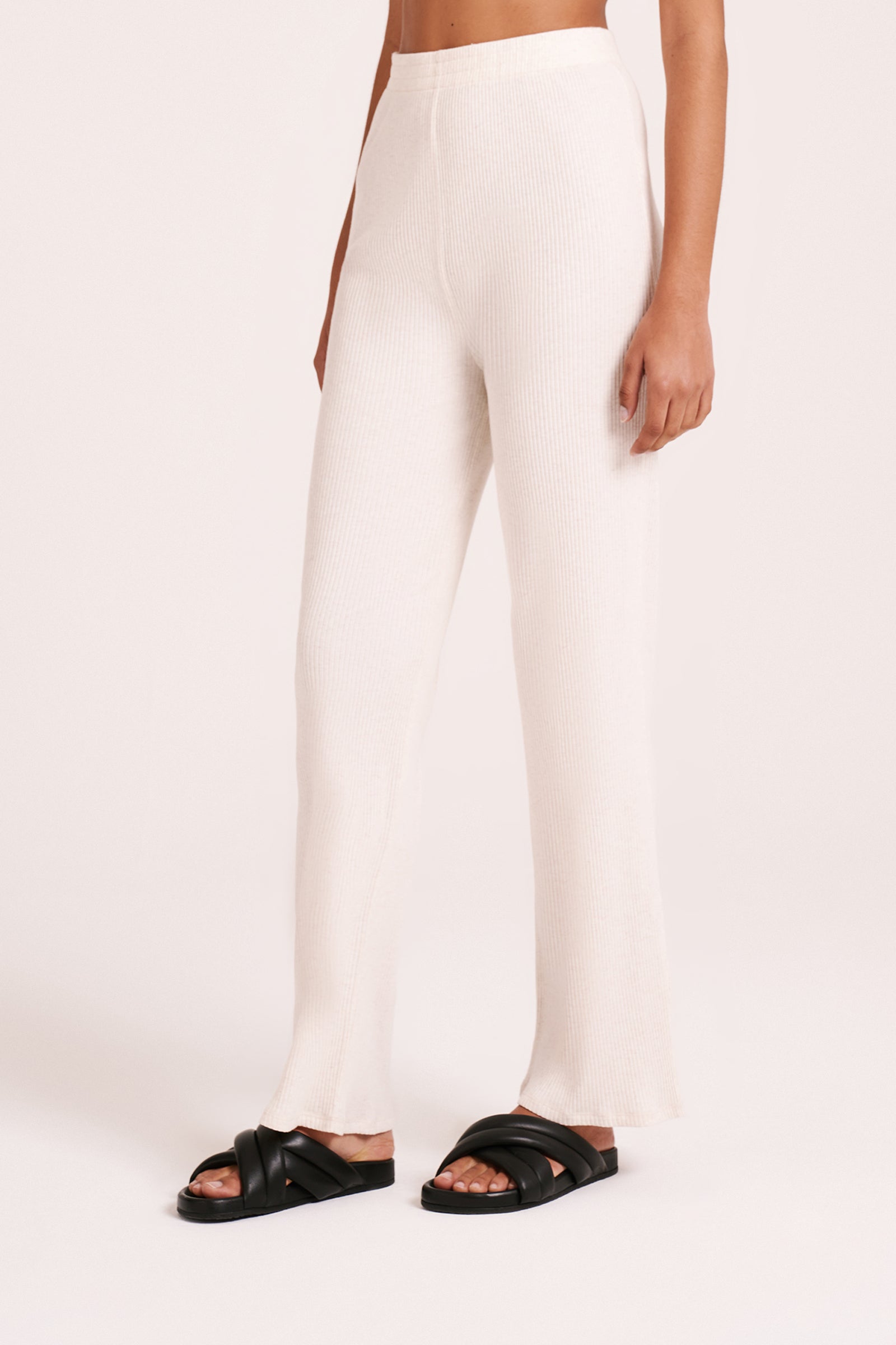 Nude Lounge Ribbed Pant Cream Marle 