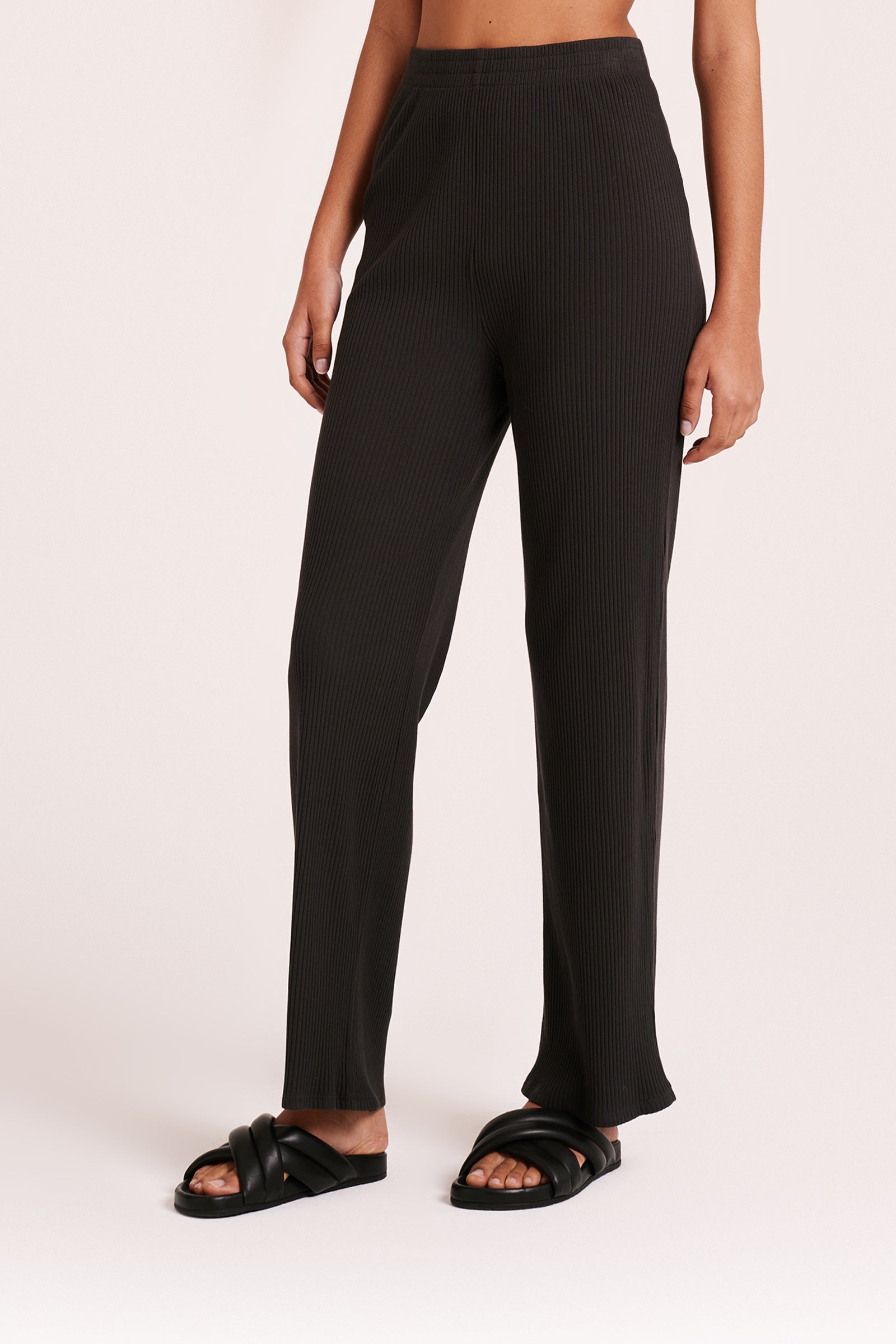 Nude Lounge Ribbed Pant Coal 