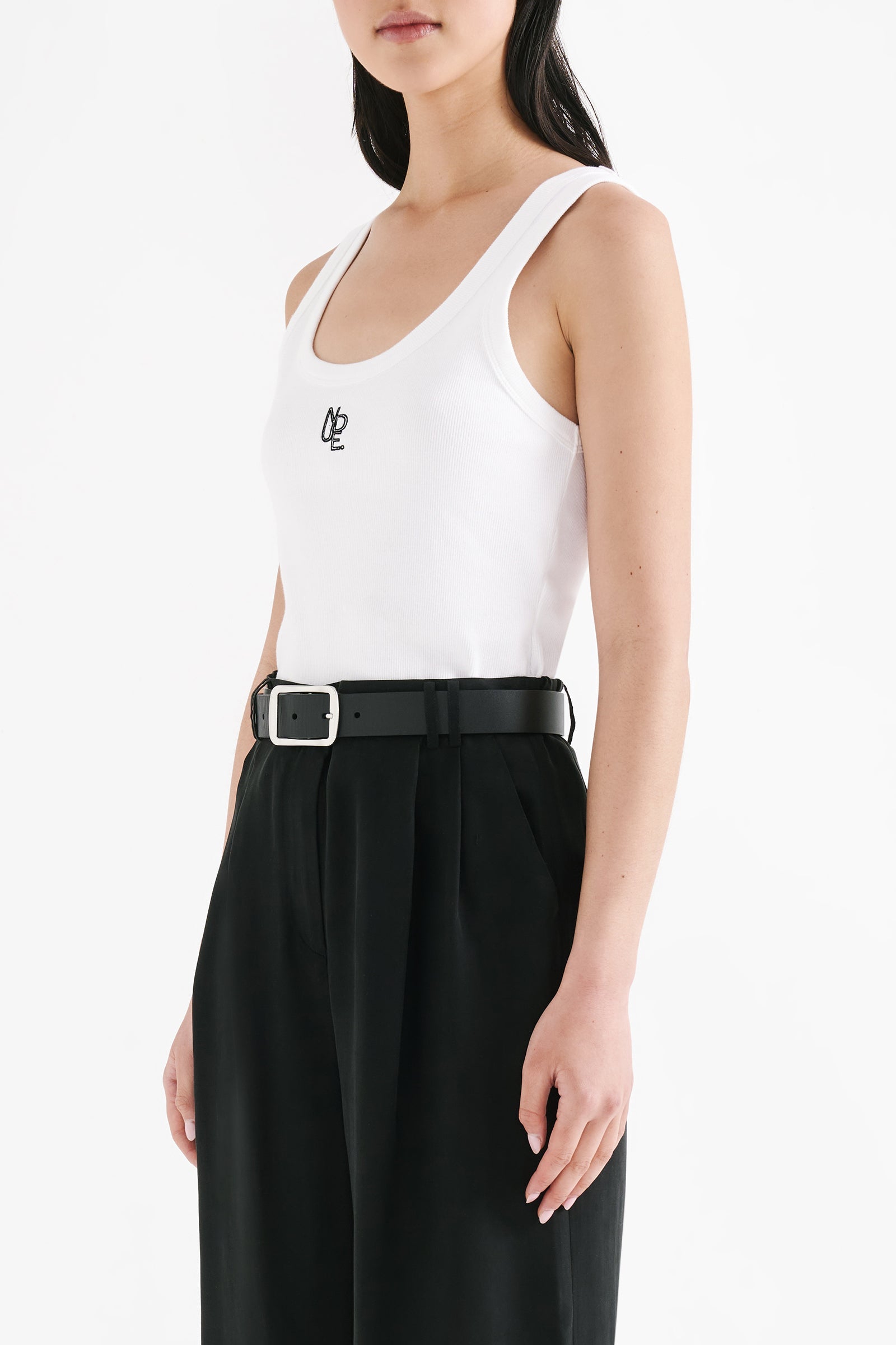 Organic Emblem Singlet White 