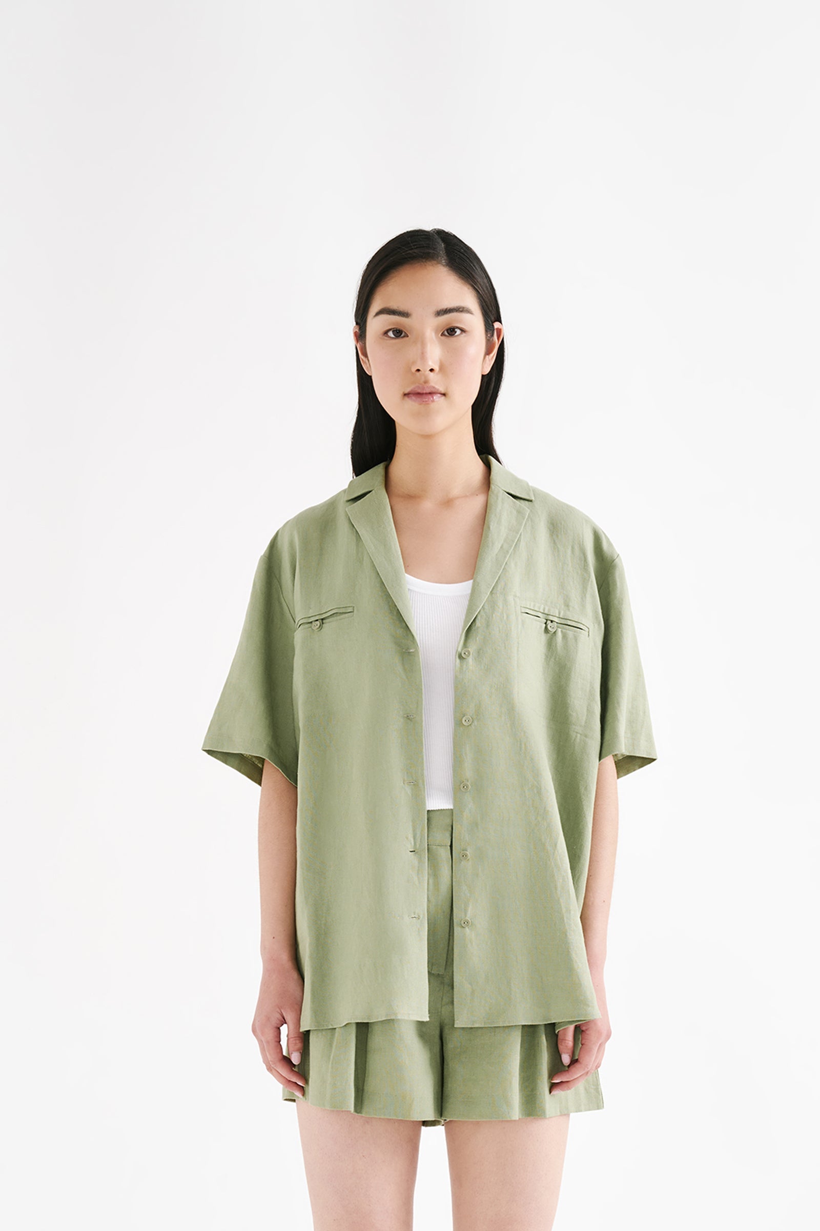 Thilda Linen Shirt Sage 
