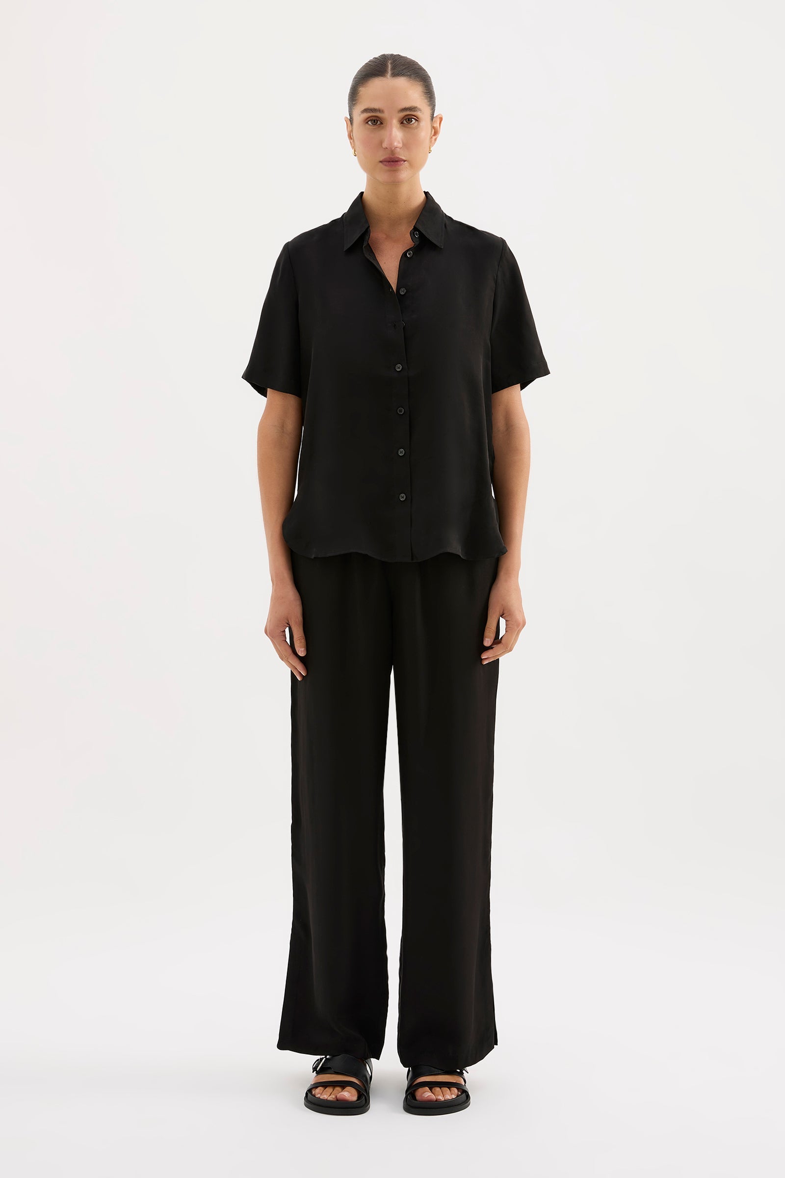 Dara Cupro Shirt Black 