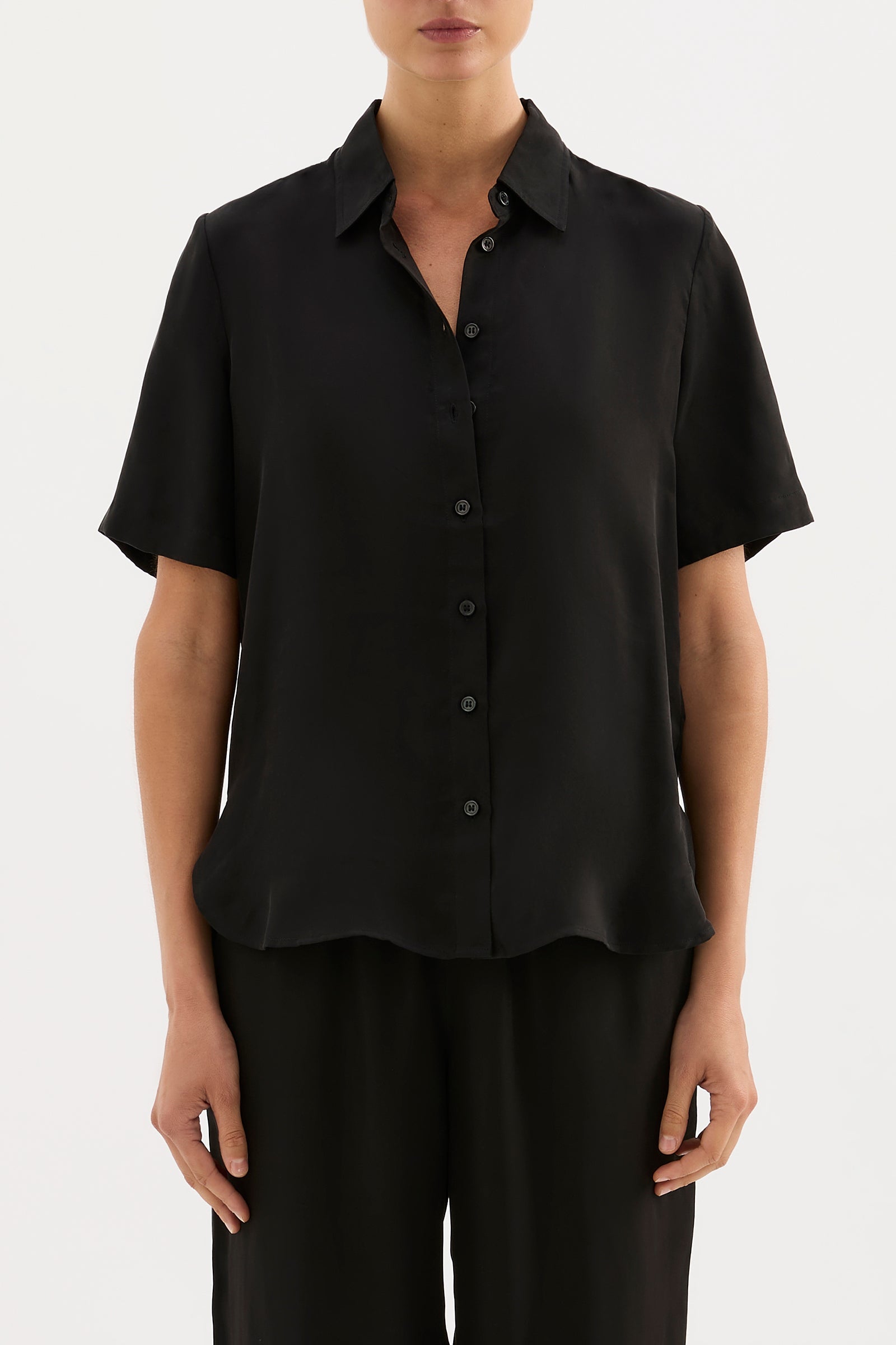 Dara Cupro Shirt Black 