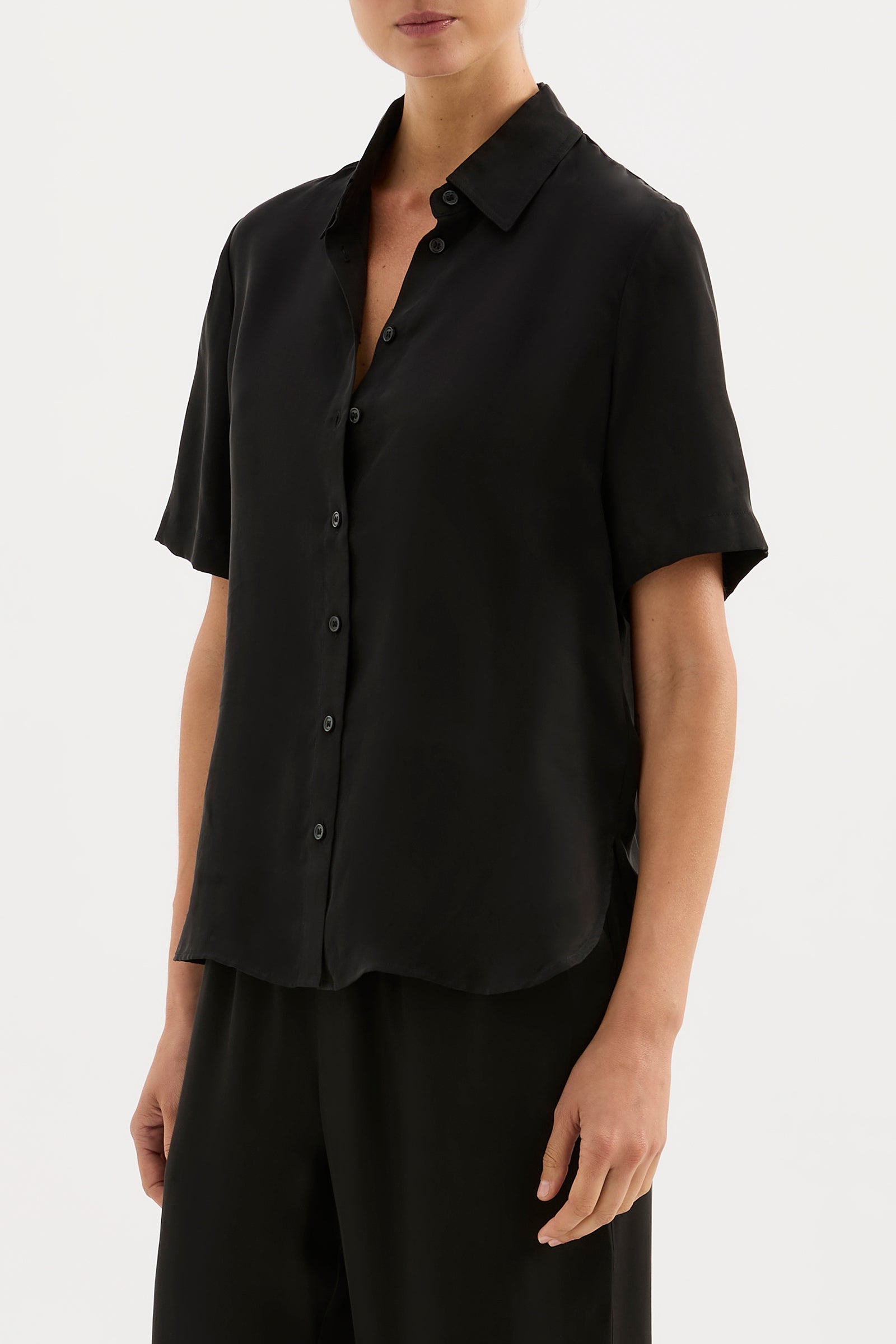 Dara Cupro Shirt Black 