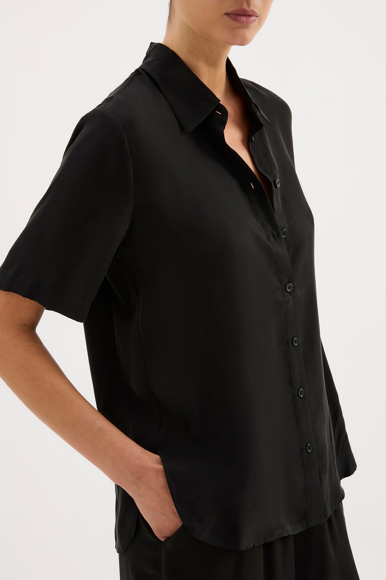 Dara Cupro Shirt Black 