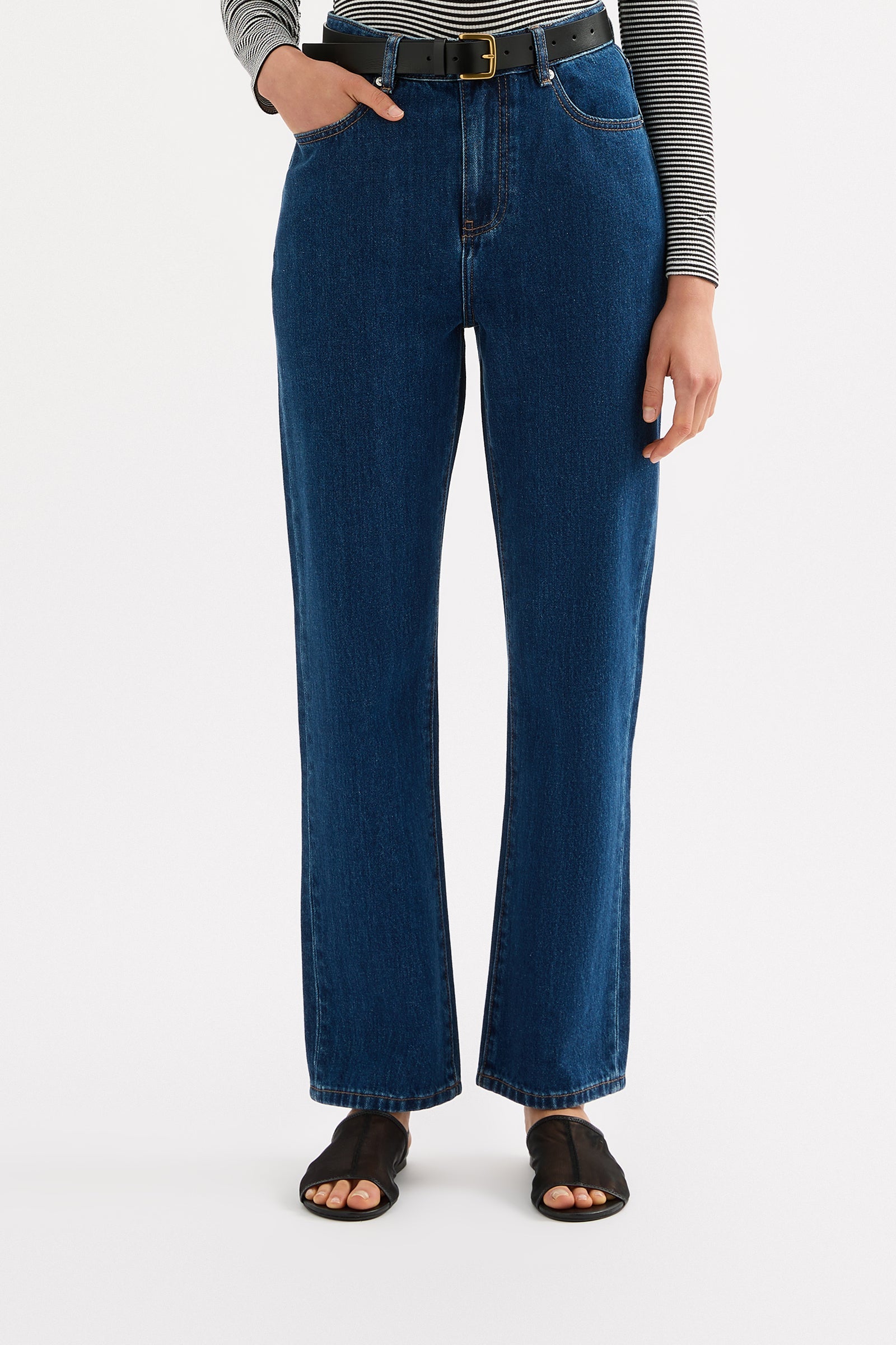 Organic Straight Leg Jean Force Blue 