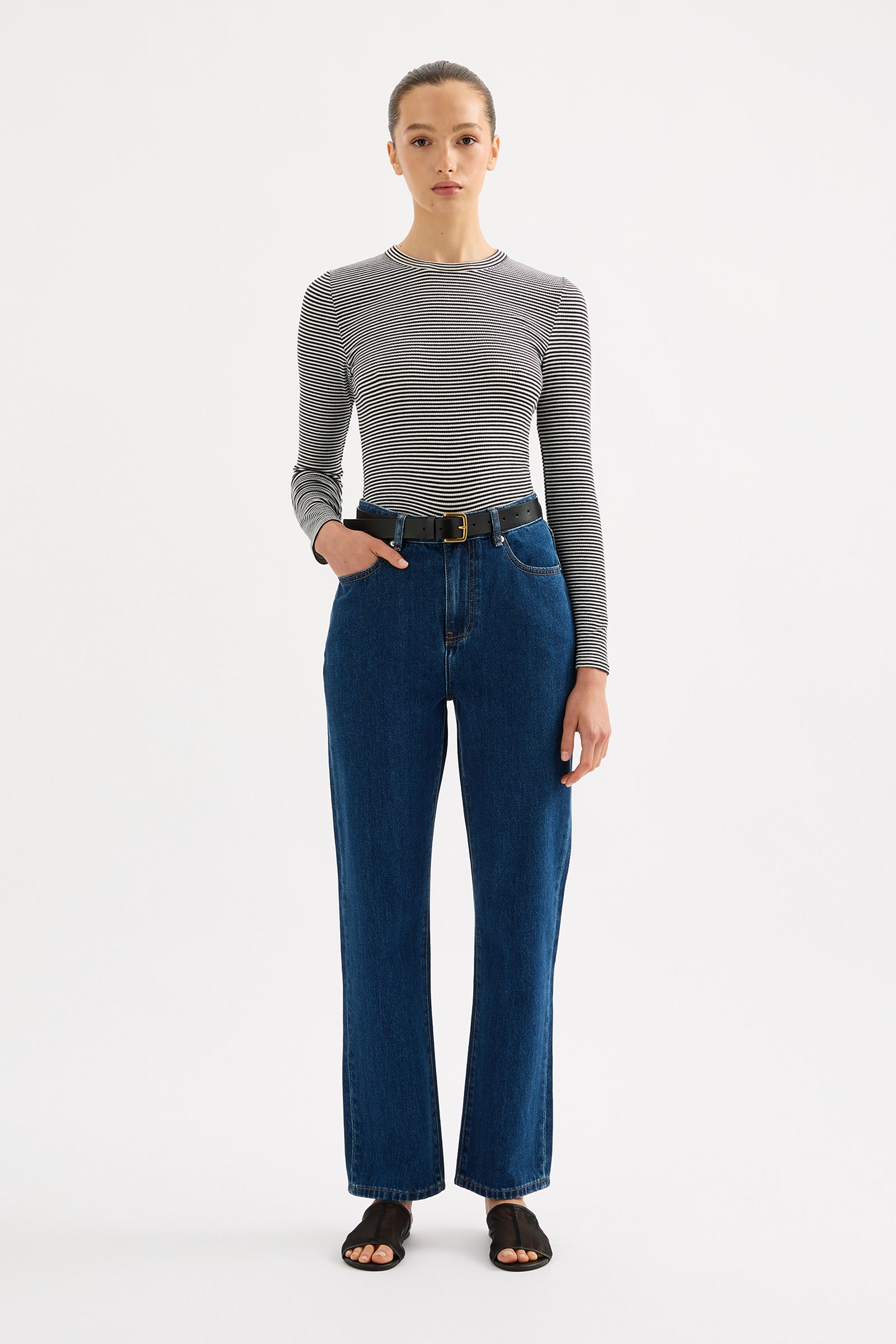Organic Straight Leg Jean Force Blue 