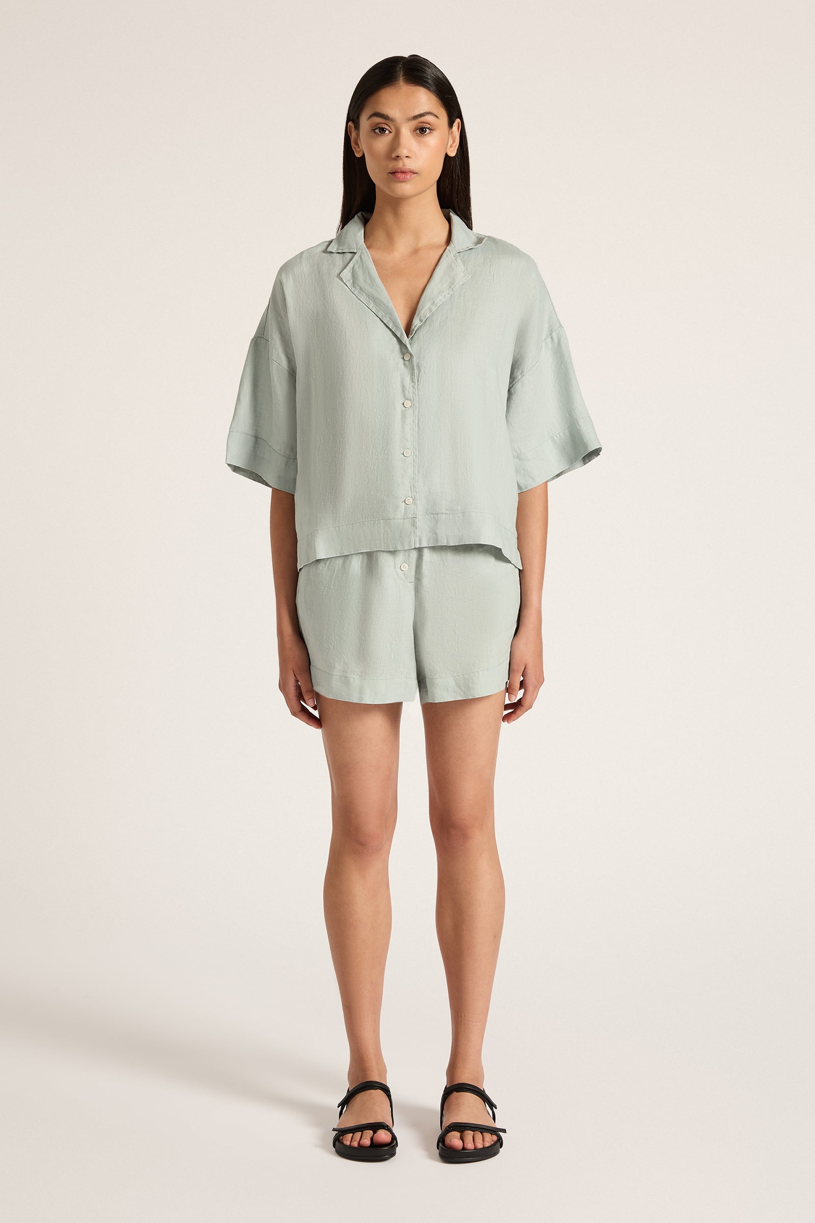 Lounge Linen Short Seafoam 