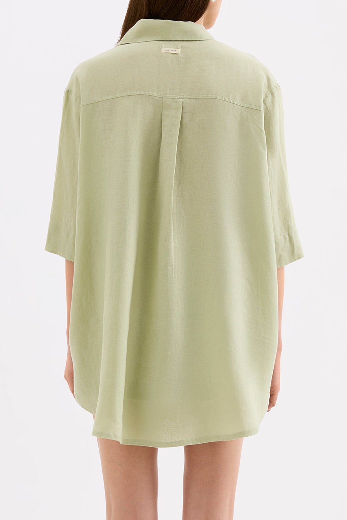 Lounge Linen Longline Shirt Dew 