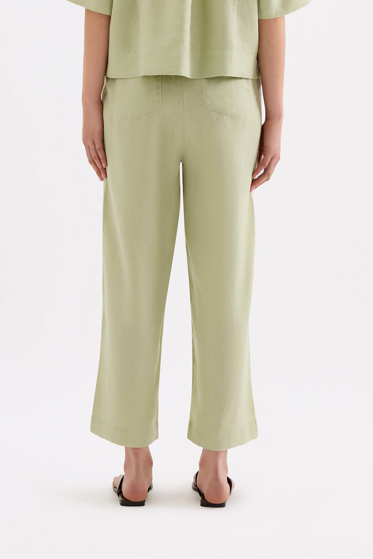 Lounge Linen Crop Pant Dew 