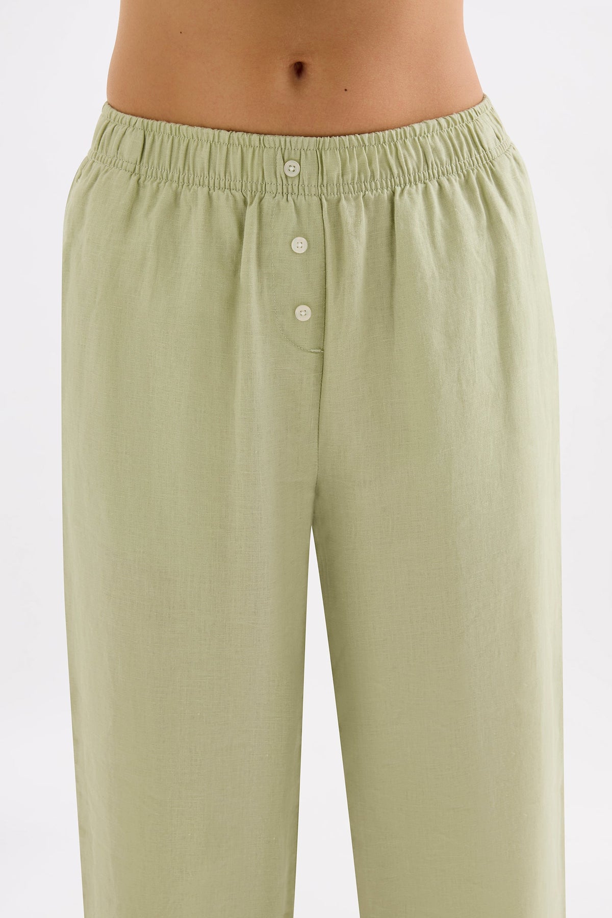 Lounge Linen Crop Pant Dew 