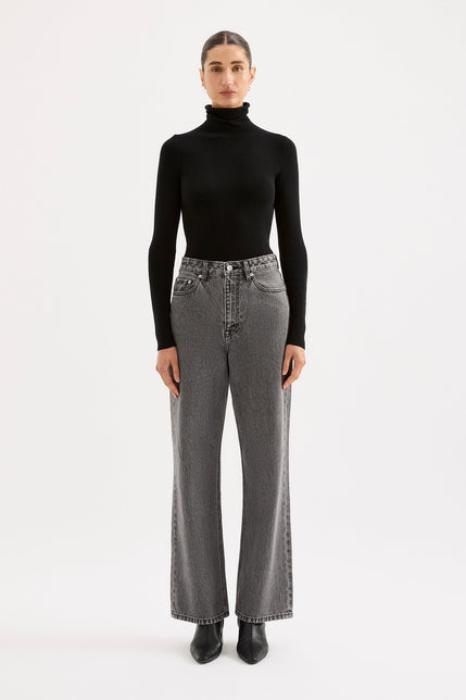 Organic Relaxed Leg Jean Graphite 