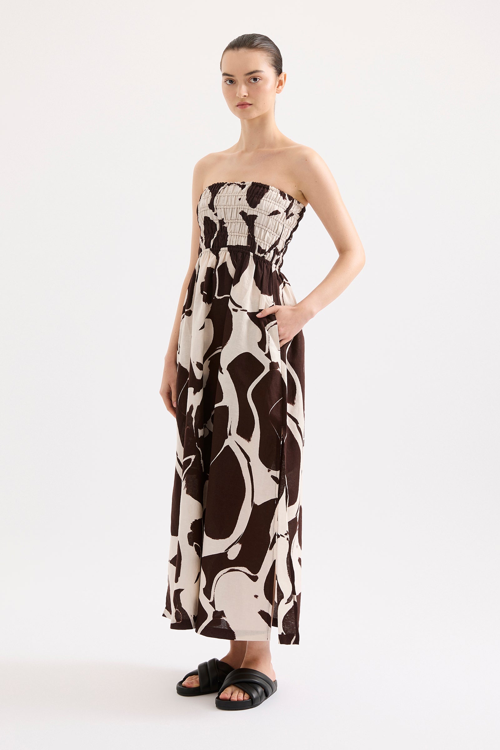 Ombra Shirred Maxi Dress Ombra 