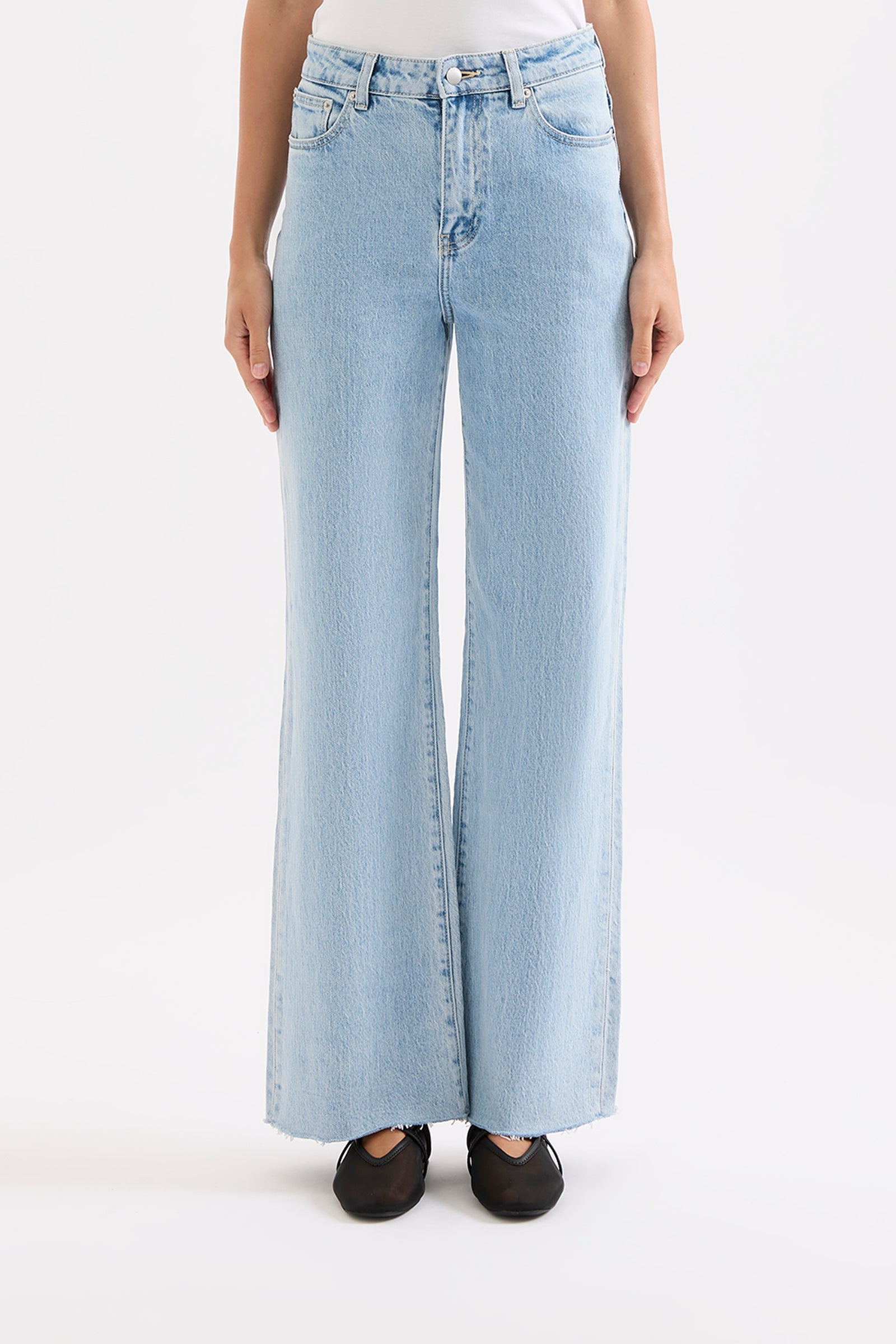 Cali Stretch Wide Leg Jean Sky Blue 