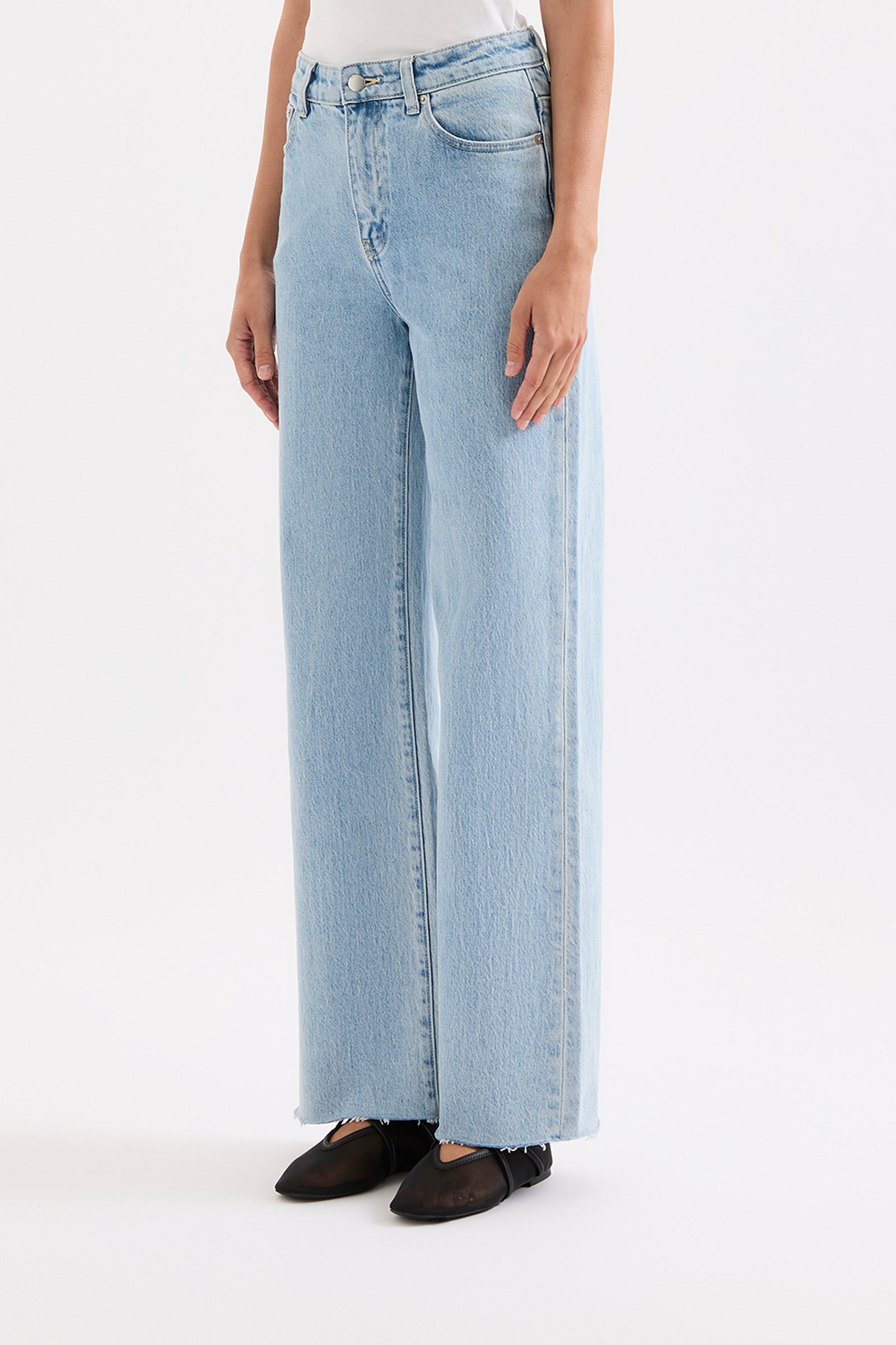 Cali Stretch Wide Leg Jean Sky Blue 
