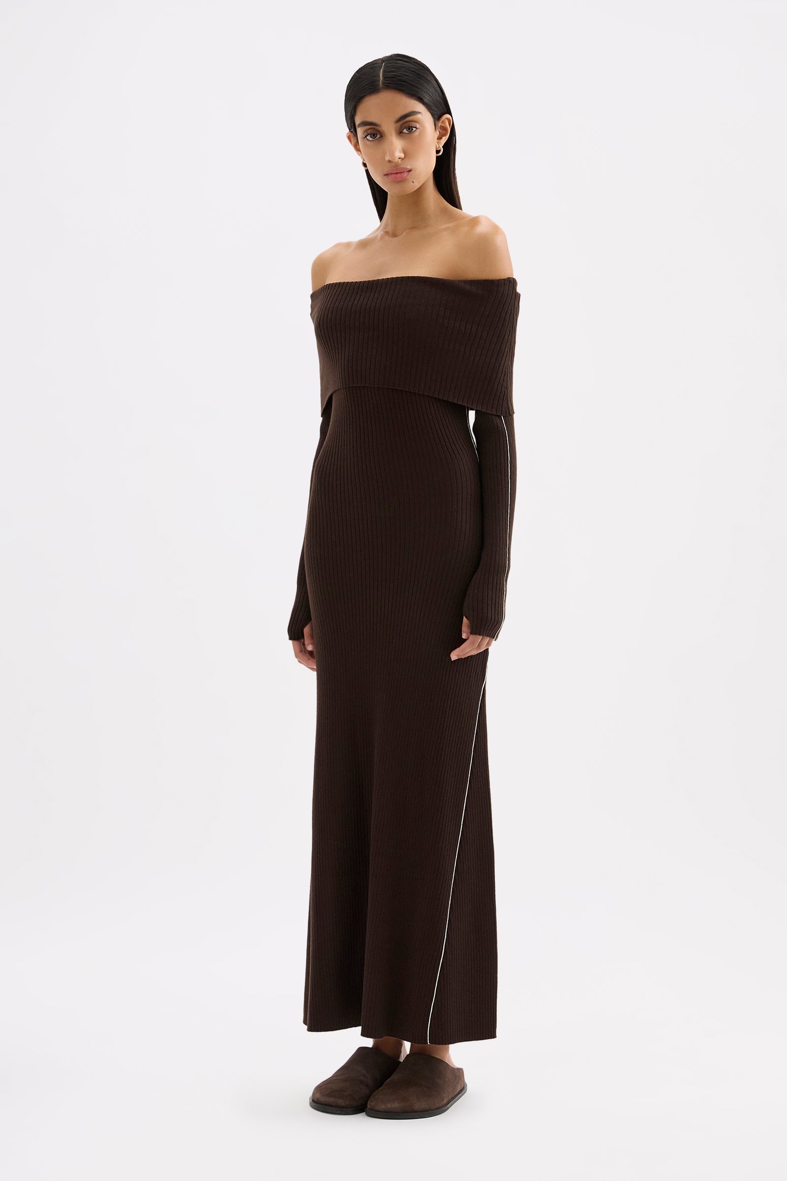 Kirby Knit Maxi Dress Espresso 