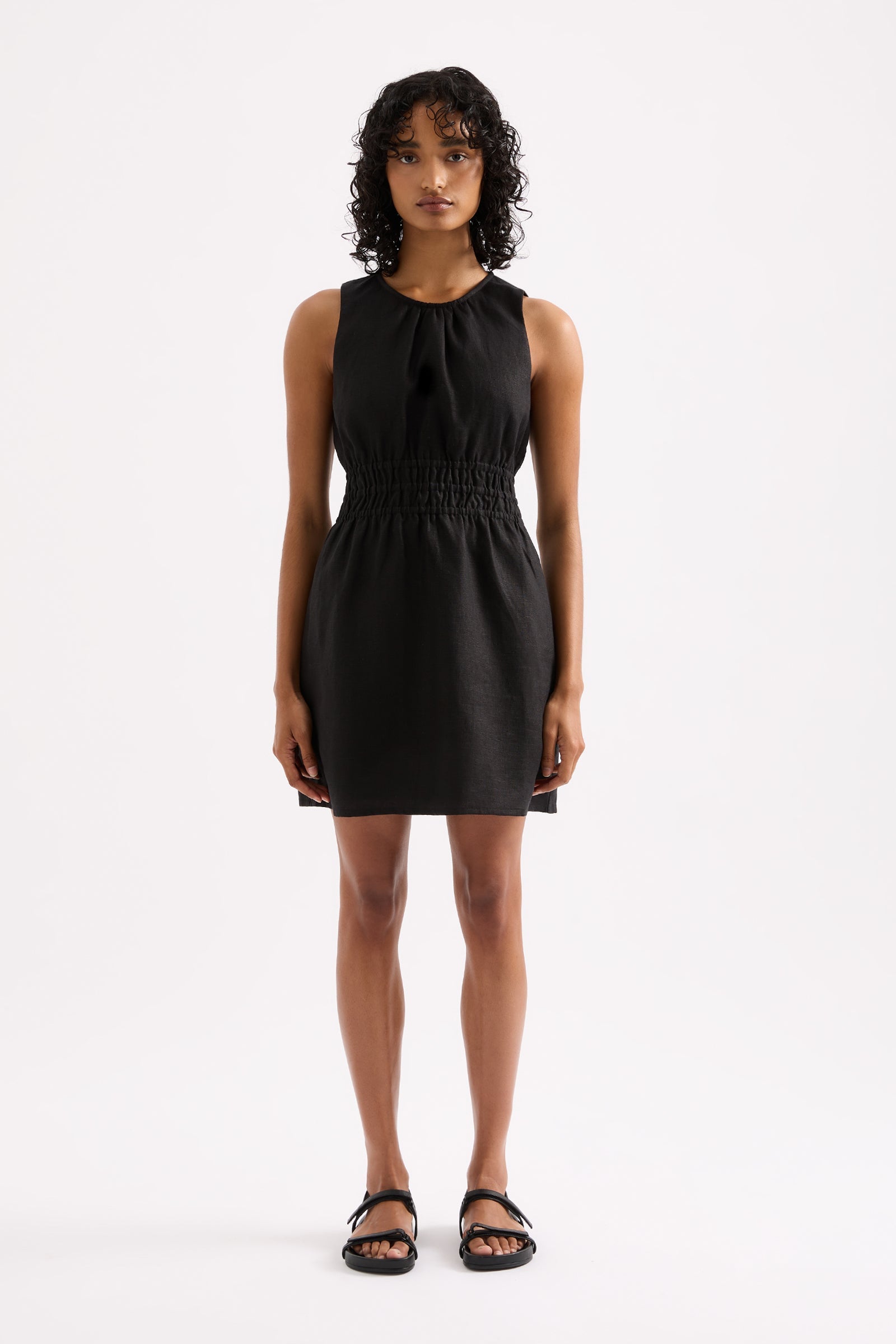 nude lucy black linen dress Womens Nemi Linen Dress Linen Blacks Size Xs