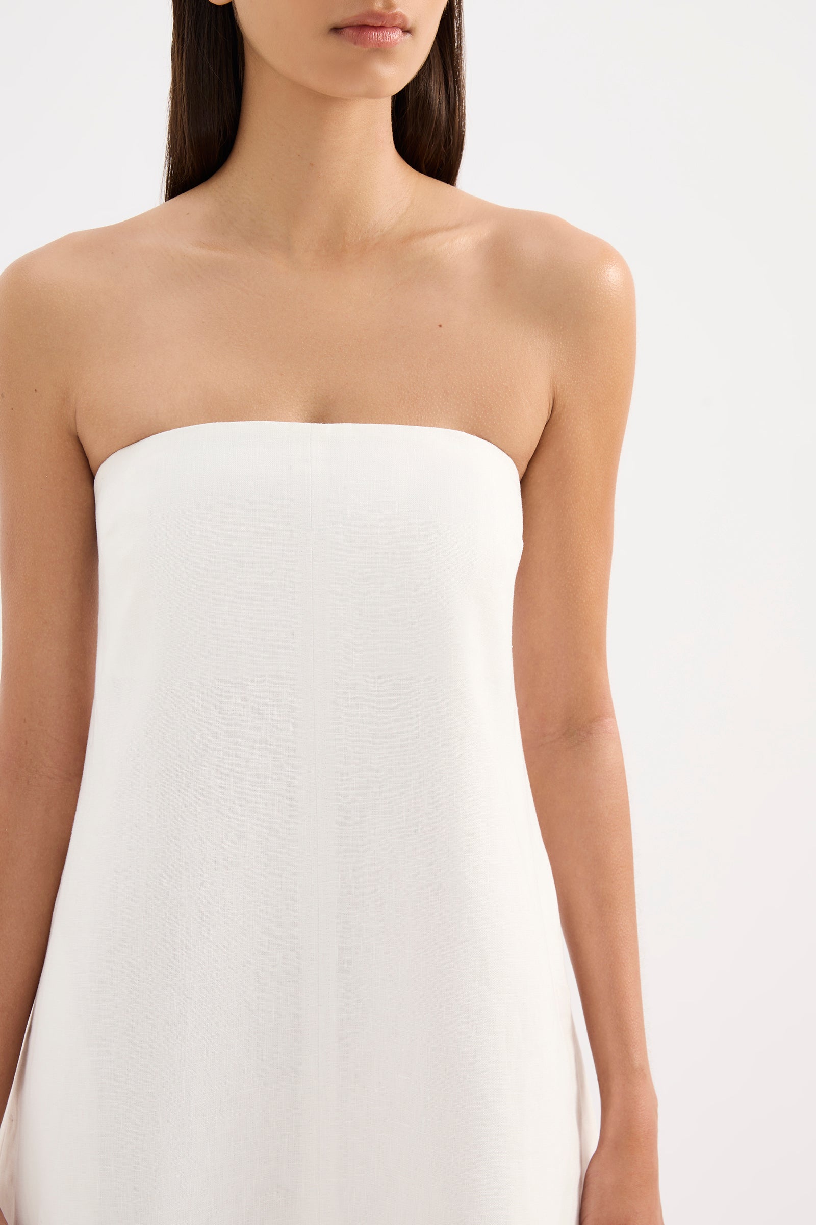 Elyse Linen Mini Dress White 